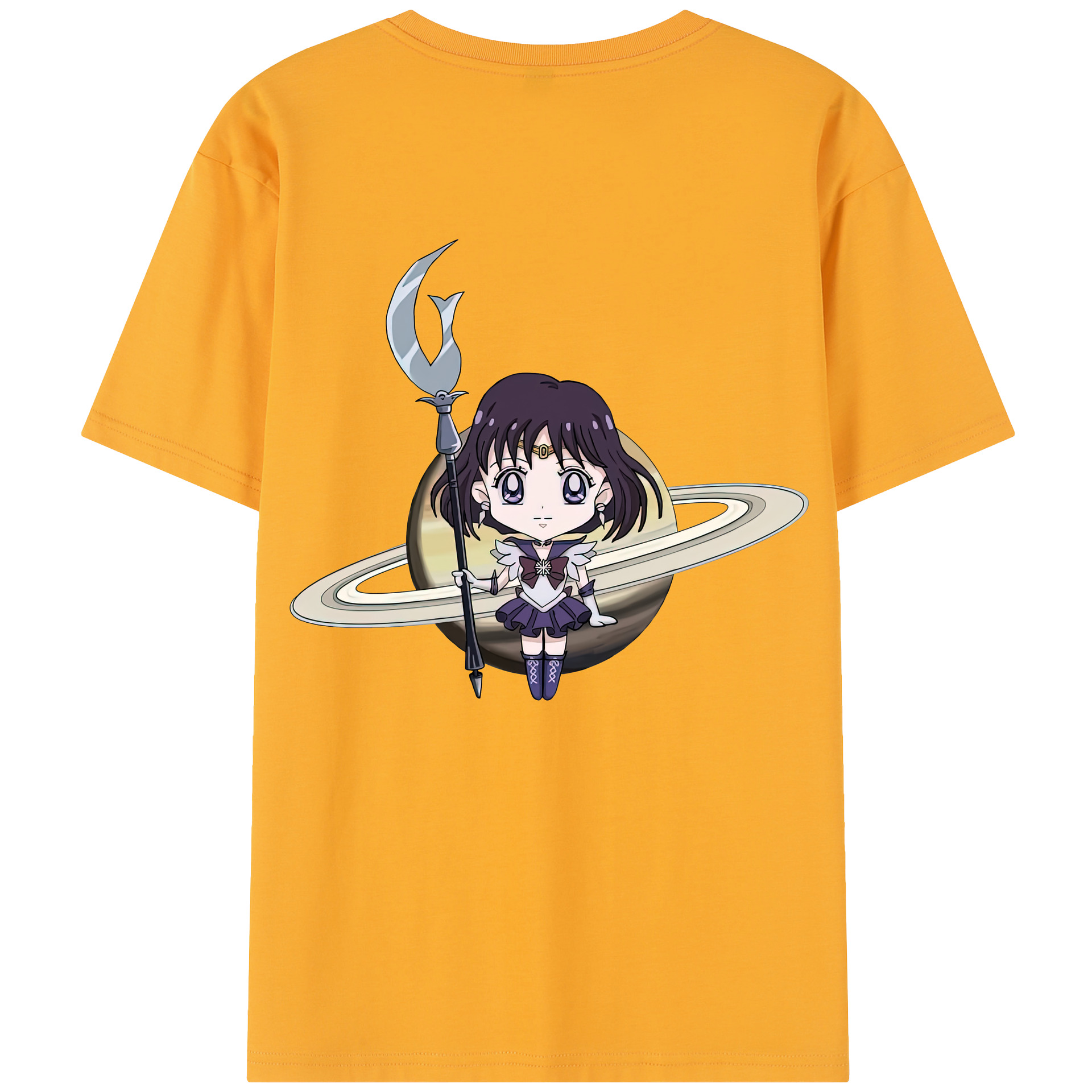 （画像用） 美少女戦士セーラームーン 土萠ほたる Sailor Moon Tomoe Hotaru （セーラーサターン；Sailor Saturn） レディース半袖Tシャツ(バックプリント)