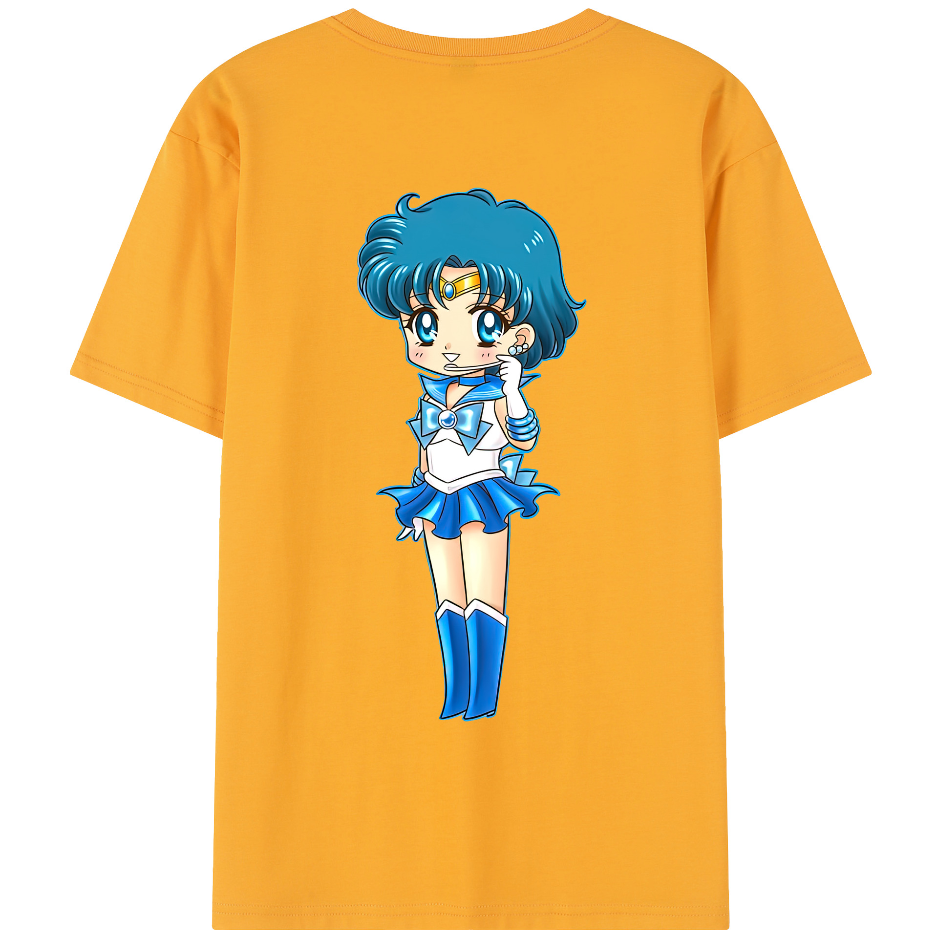 （画像用） 美少女戦士セーラームーン 水野 亜美 みずの あみ Sailor Moon Mizuno Ami レディース半袖Tシャツ(バックプリント)