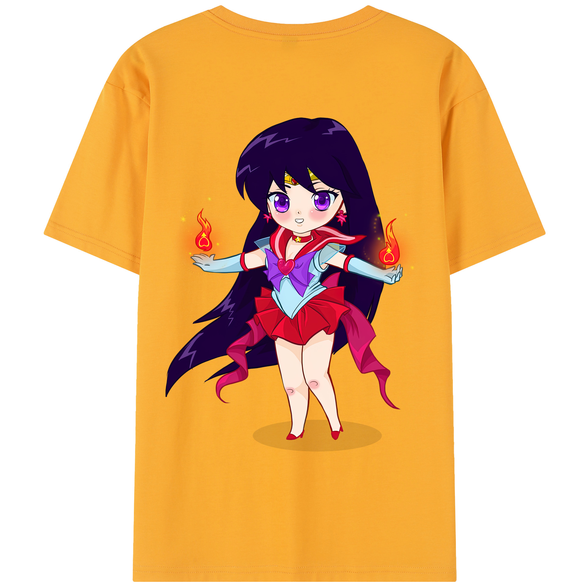 （画像用） 美少女戦士セーラームーン 火野レイ ひの レイ Sailor Moon Hino Rei （セーラーマーズ,Sailor Mars） レディース半袖Tシャツ(バックプリント)