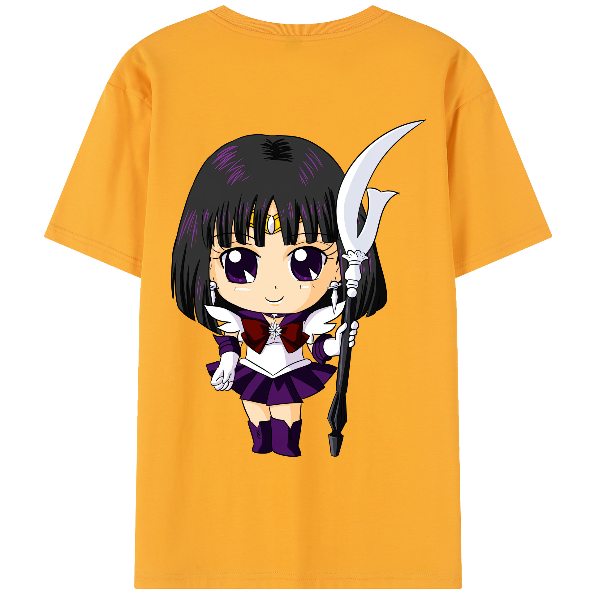 （画像用） 美少女戦士セーラームーン 土萠ほたる Sailor Moon Tomoe Hotaru （セーラーサターン；Sailor Saturn） レディース半袖Tシャツ(バックプリント)