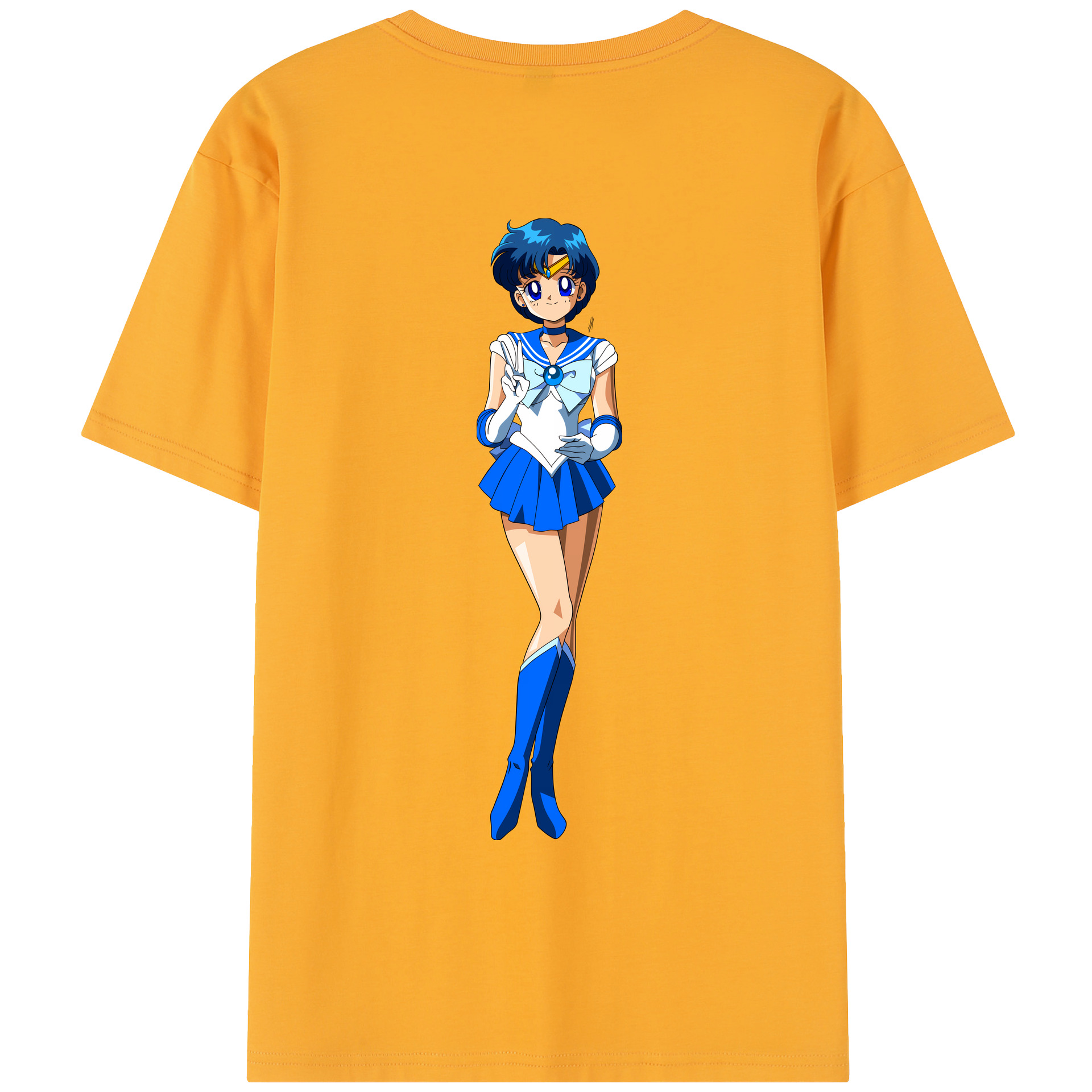 （画像用） 美少女戦士セーラームーン 水野 亜美 みずの あみ Sailor Moon Mizuno Ami レディース半袖Tシャツ(バックプリント)