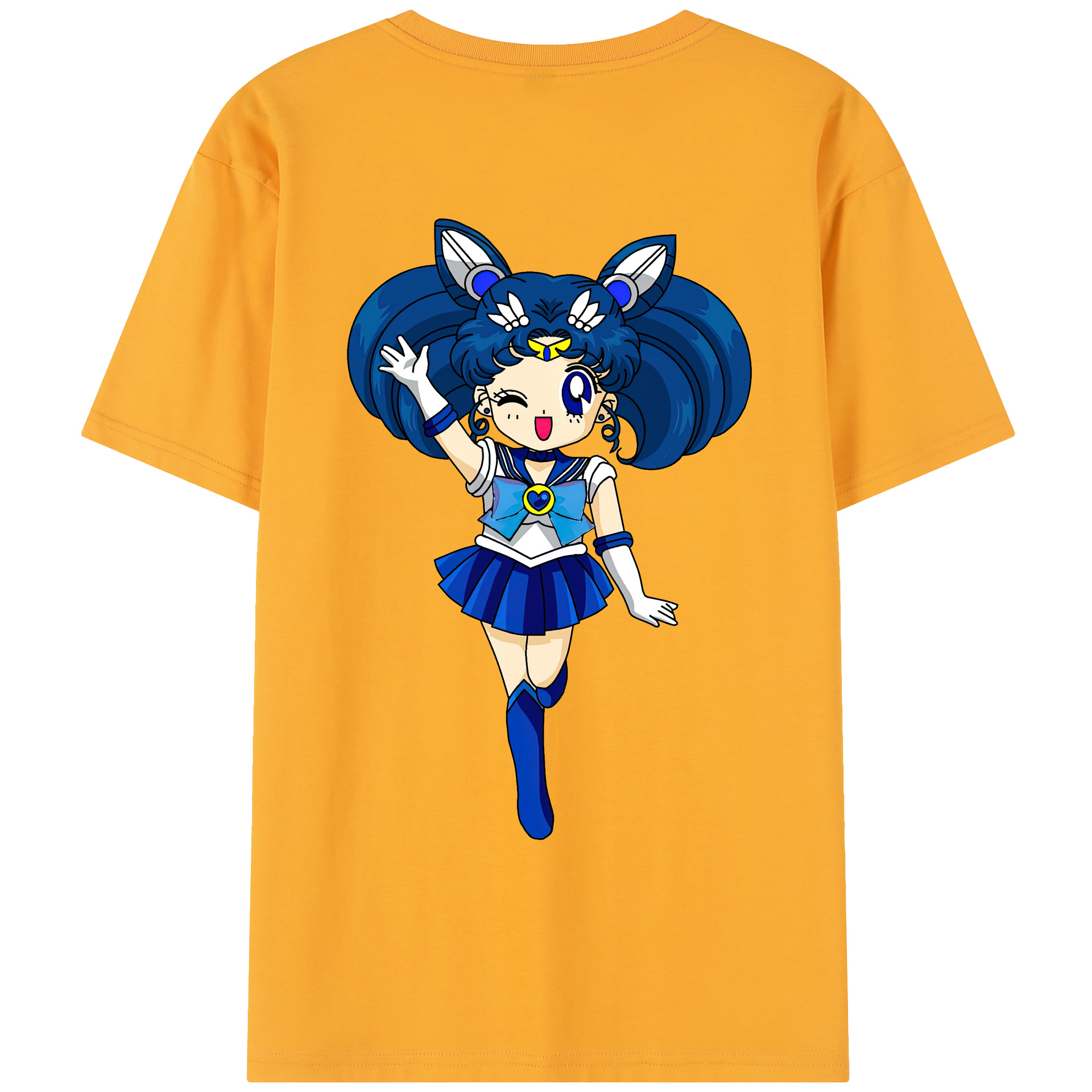 （画像用） 美少女戦士セーラームーン 水野 亜美 みずの あみ Sailor Moon Mizuno Ami レディース半袖Tシャツ(バックプリント)