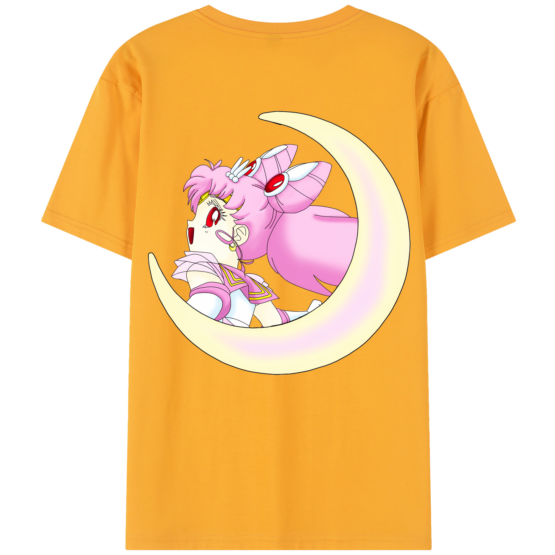 （画像用） 美少女戦士セーラームーン ちびうさ Sailor Moon Chibiusa Tsukino Usagi Small Lady Serenity レディース半袖Tシャツ(バックプリント)