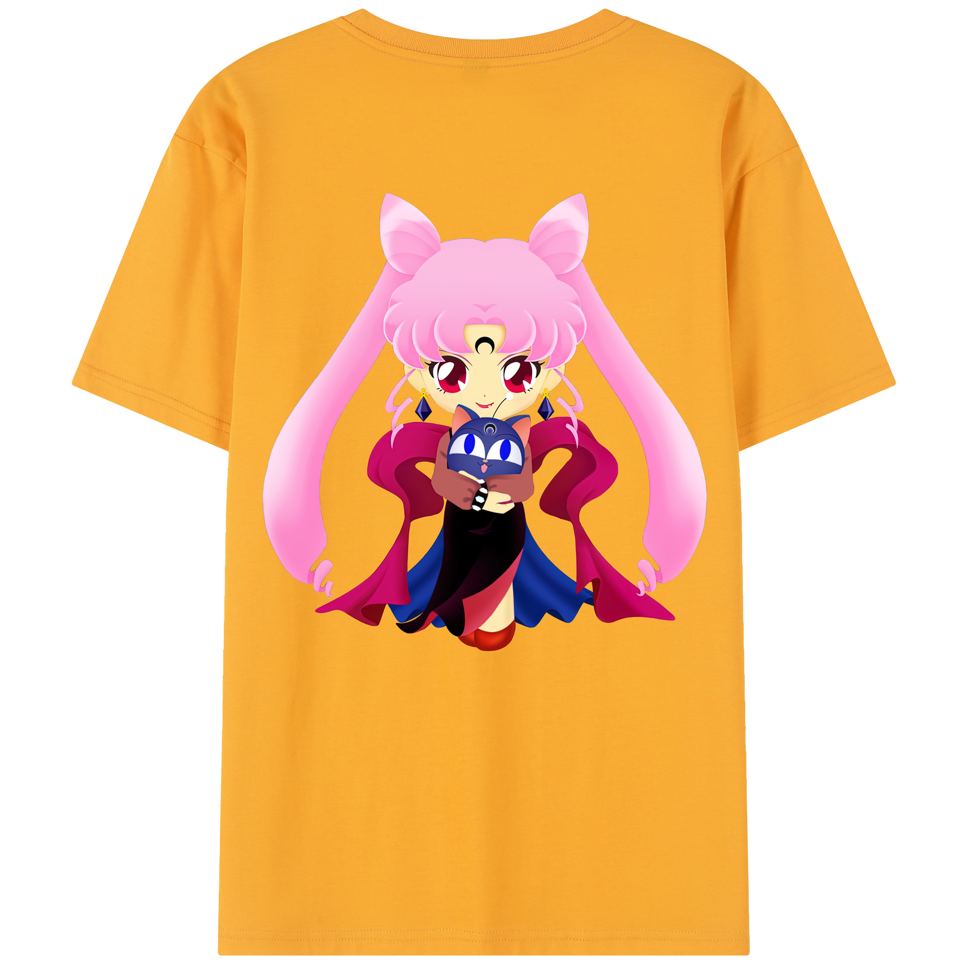 （画像用） 美少女戦士セーラームーン ちびうさ Sailor Moon Chibiusa Tsukino Usagi Small Lady Serenity レディース半袖Tシャツ(バックプリント)