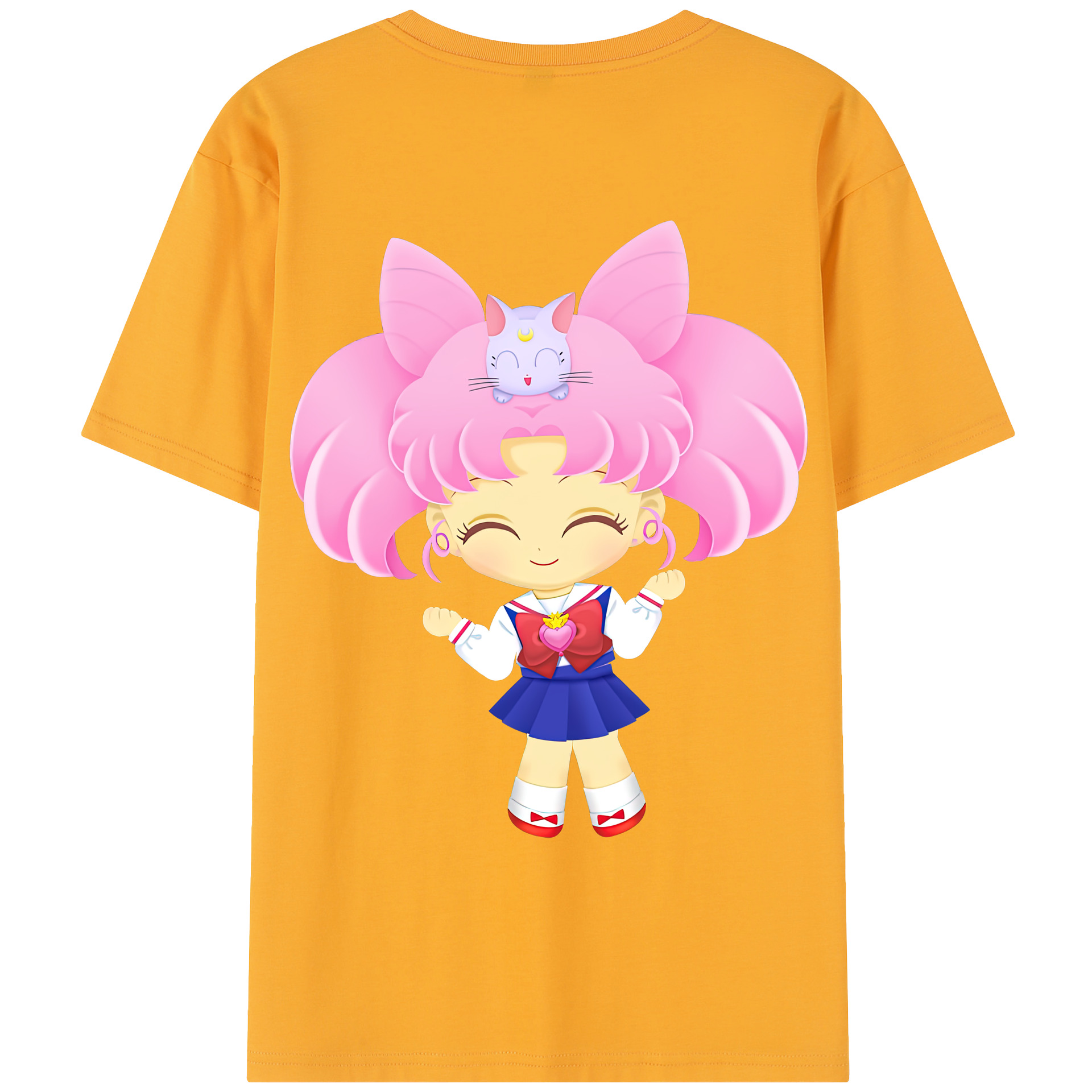 （画像用） 美少女戦士セーラームーン ちびうさ Sailor Moon Chibiusa Tsukino Usagi Small Lady Serenity レディース半袖Tシャツ(バックプリント)