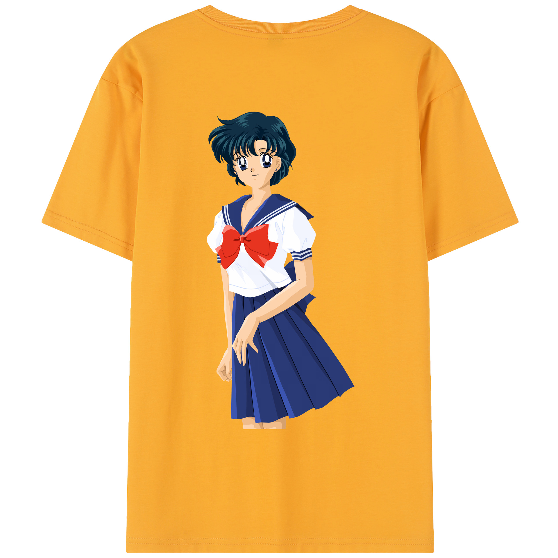 （画像用） 美少女戦士セーラームーン 水野 亜美 みずの あみ Sailor Moon Mizuno Ami レディース半袖Tシャツ(バックプリント)