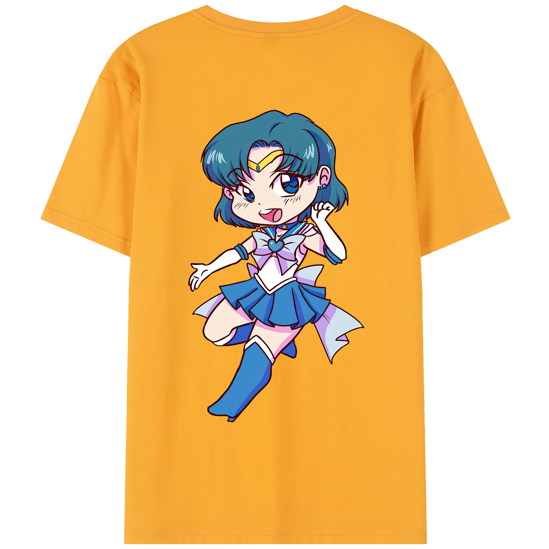 （画像用） 美少女戦士セーラームーン 水野 亜美 みずの あみ Sailor Moon Mizuno Ami レディース半袖Tシャツ(バックプリント)