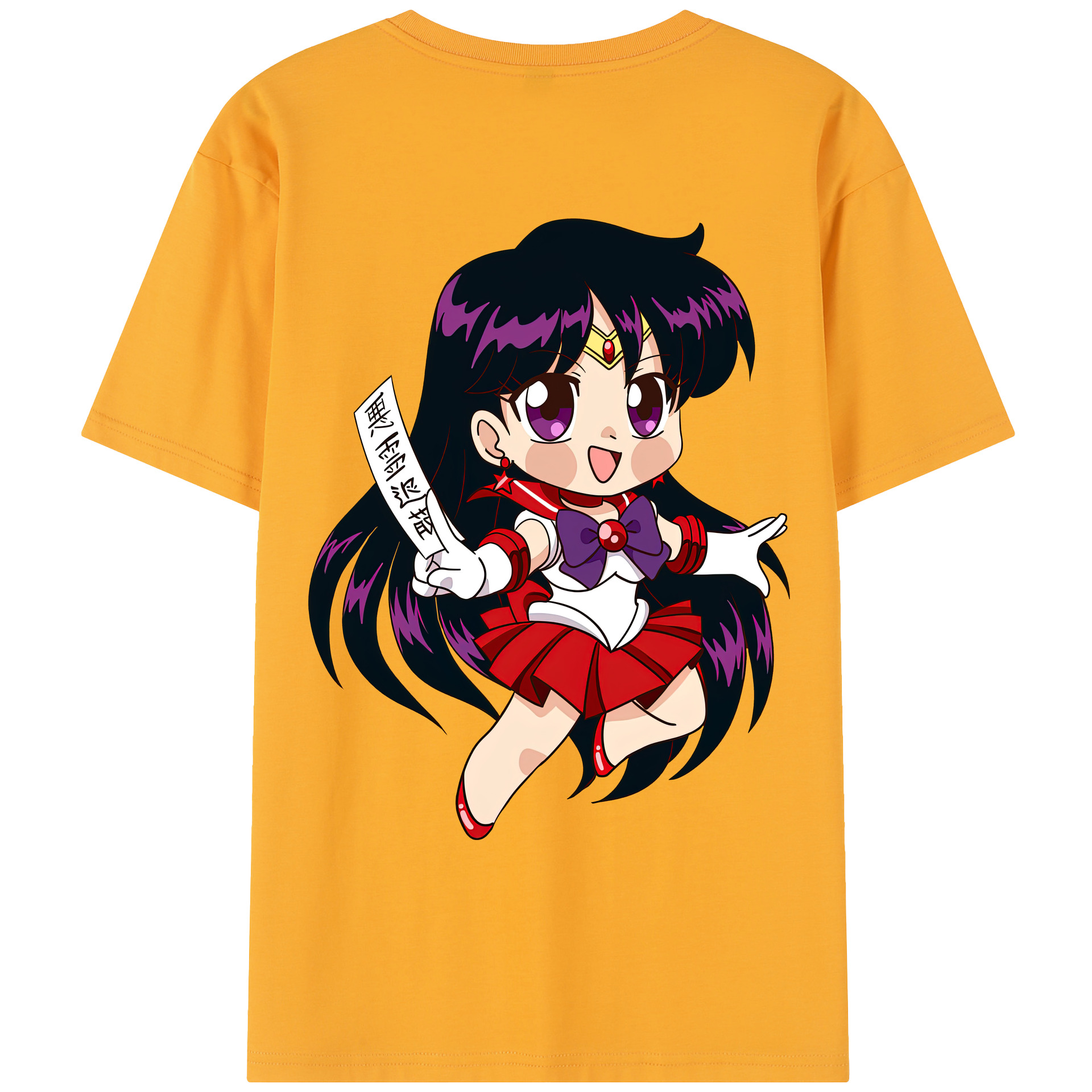 （画像用） 美少女戦士セーラームーン 火野レイ ひの レイ Sailor Moon Hino Rei （セーラーマーズ,Sailor Mars） レディース半袖Tシャツ(バックプリント)