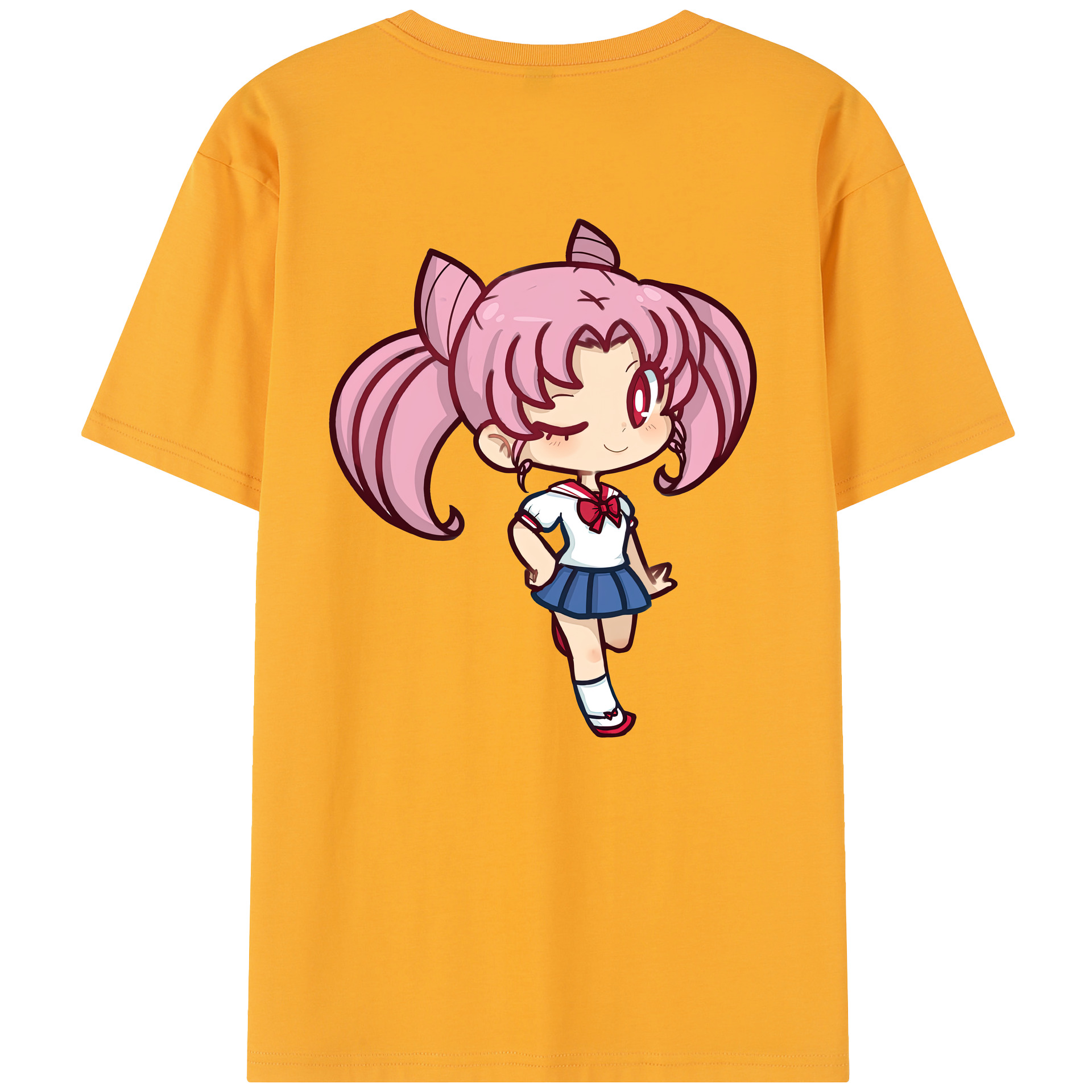 （画像用） 美少女戦士セーラームーン ちびうさ Sailor Moon Chibiusa Tsukino Usagi Small Lady Serenity レディース半袖Tシャツ(バックプリント)