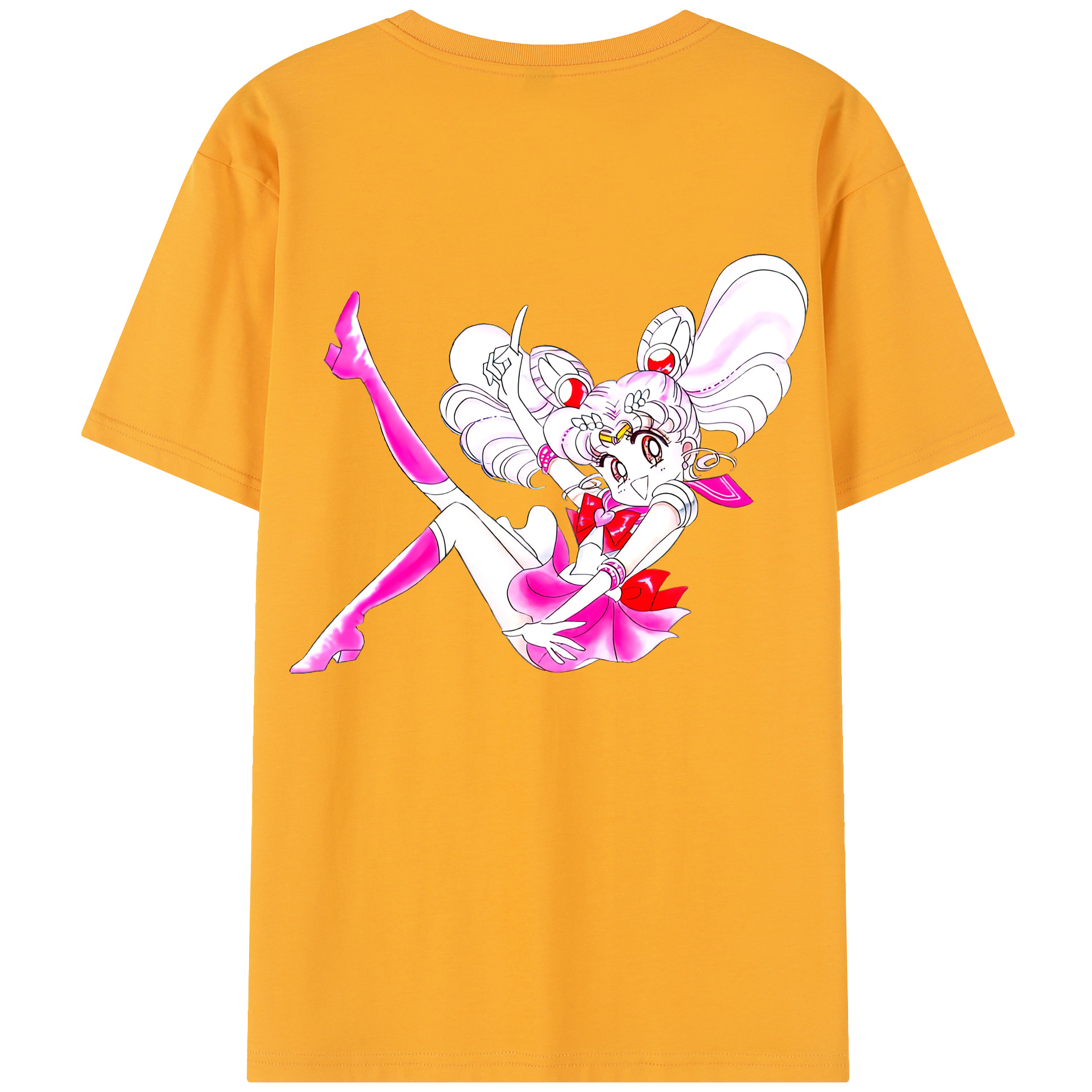 （画像用） 美少女戦士セーラームーン ちびうさ Sailor Moon Chibiusa Tsukino Usagi Small Lady Serenity レディース半袖Tシャツ(バックプリント)