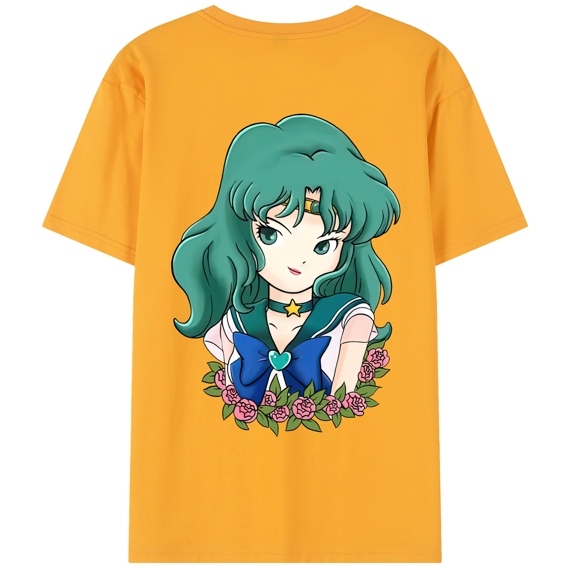 （画像用） 美少女戦士セーラームーン 海王 みちる（かいおう みちる） Sailor Moon Kaiou Michiru レディース半袖Tシャツ(バックプリント)