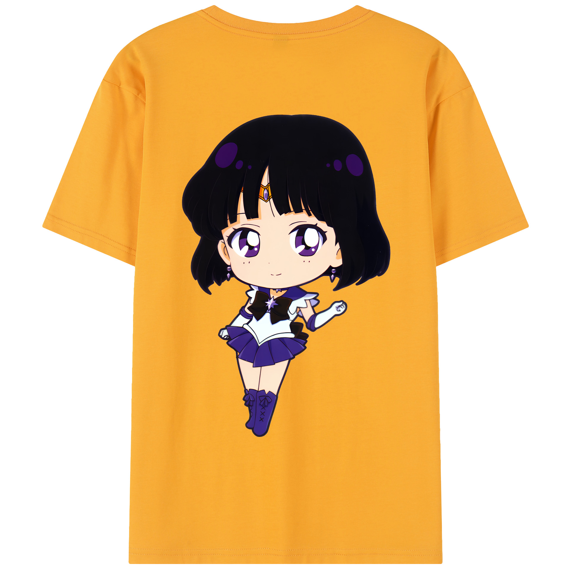 （画像用） 美少女戦士セーラームーン 土萠ほたる Sailor Moon Tomoe Hotaru （セーラーサターン；Sailor Saturn） レディース半袖Tシャツ(バックプリント)