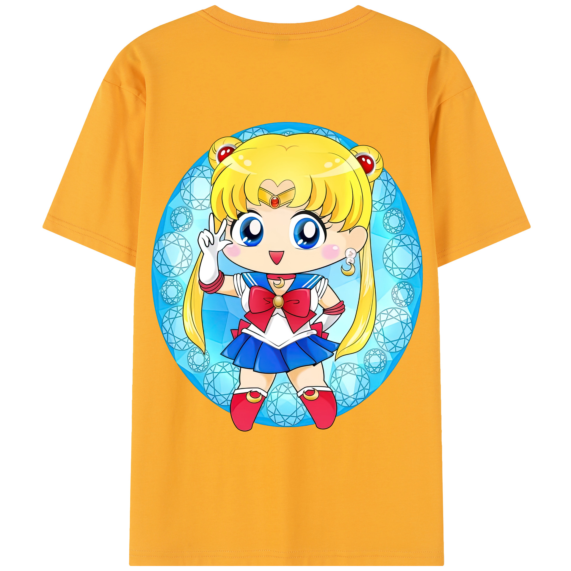 （画像用） 美少女戦士セーラームーン 月野 うさぎ つきの うさぎ Sailor Moon Tsukino Usagi レディース半袖Tシャツ(バックプリント)