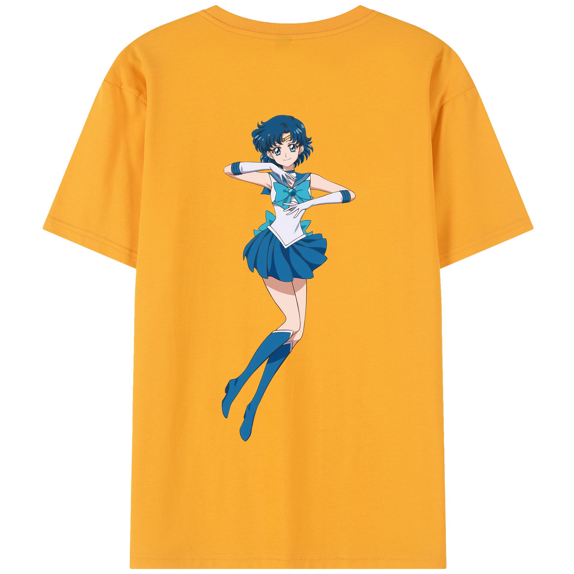 （画像用） 美少女戦士セーラームーン 水野 亜美 みずの あみ Sailor Moon Mizuno Ami レディース半袖Tシャツ(バックプリント)