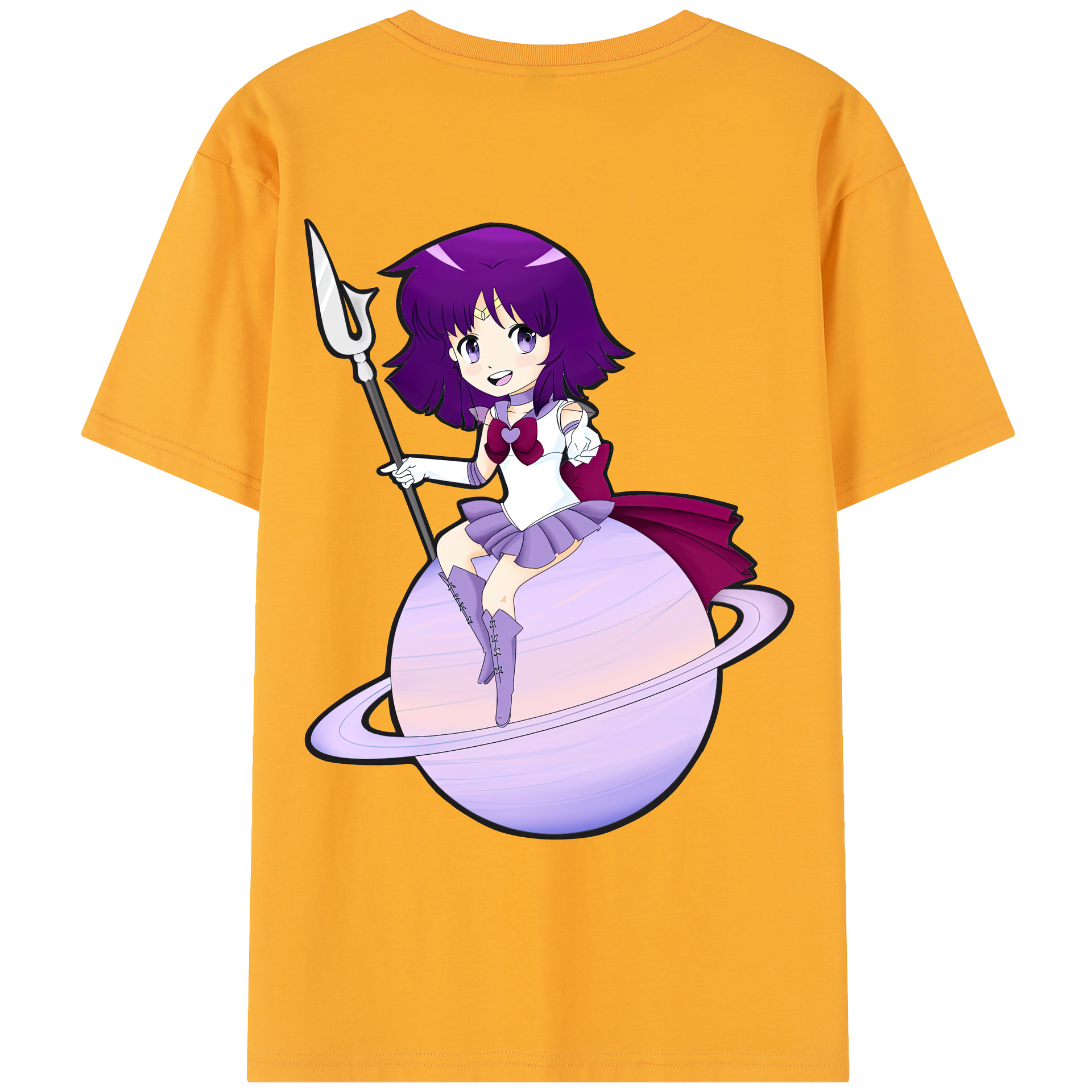 （画像用） 美少女戦士セーラームーン 土萠ほたる Sailor Moon Tomoe Hotaru （セーラーサターン；Sailor Saturn） レディース半袖Tシャツ(バックプリント)
