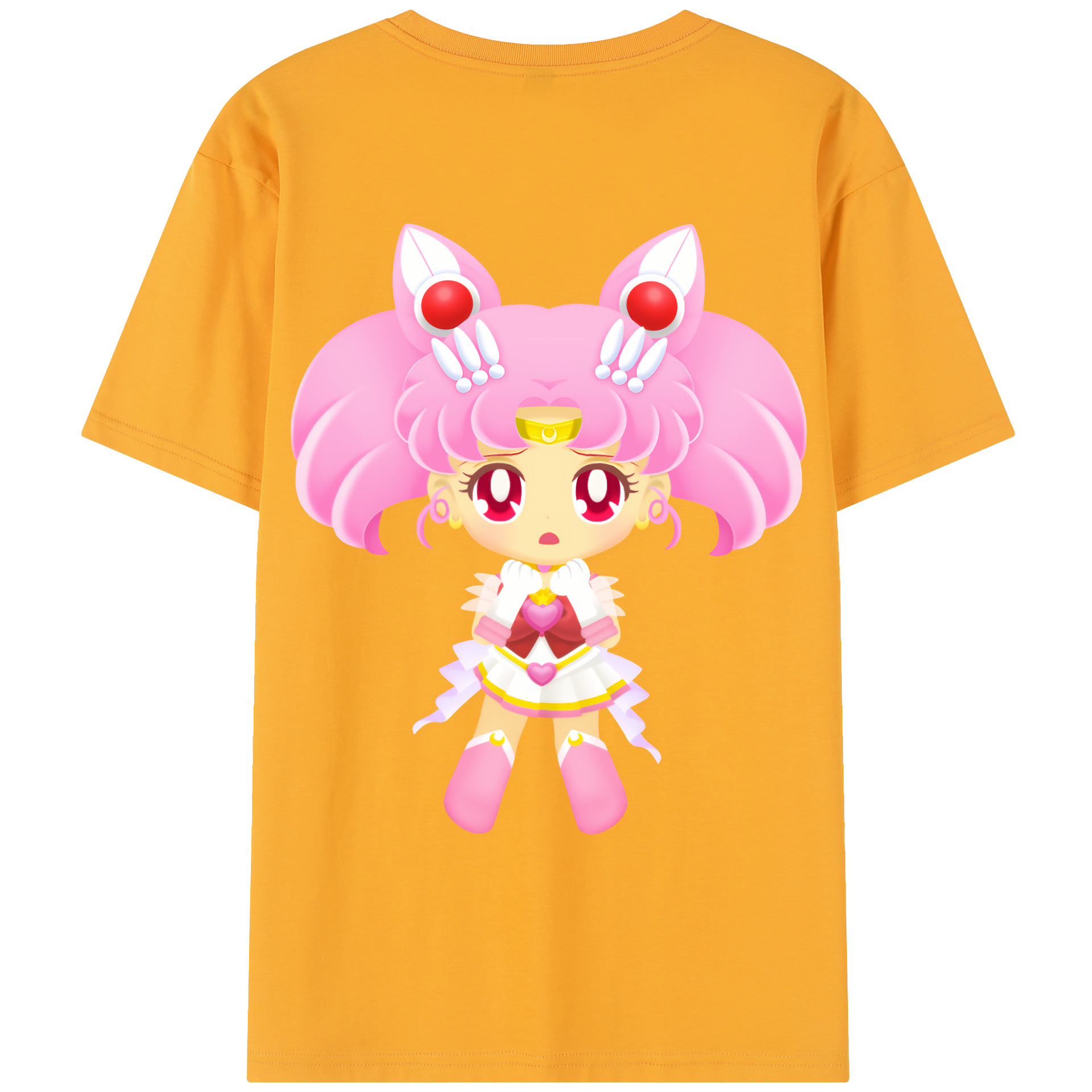 （画像用） 美少女戦士セーラームーン ちびうさ Sailor Moon Chibiusa Tsukino Usagi Small Lady Serenity レディース半袖Tシャツ(バックプリント)