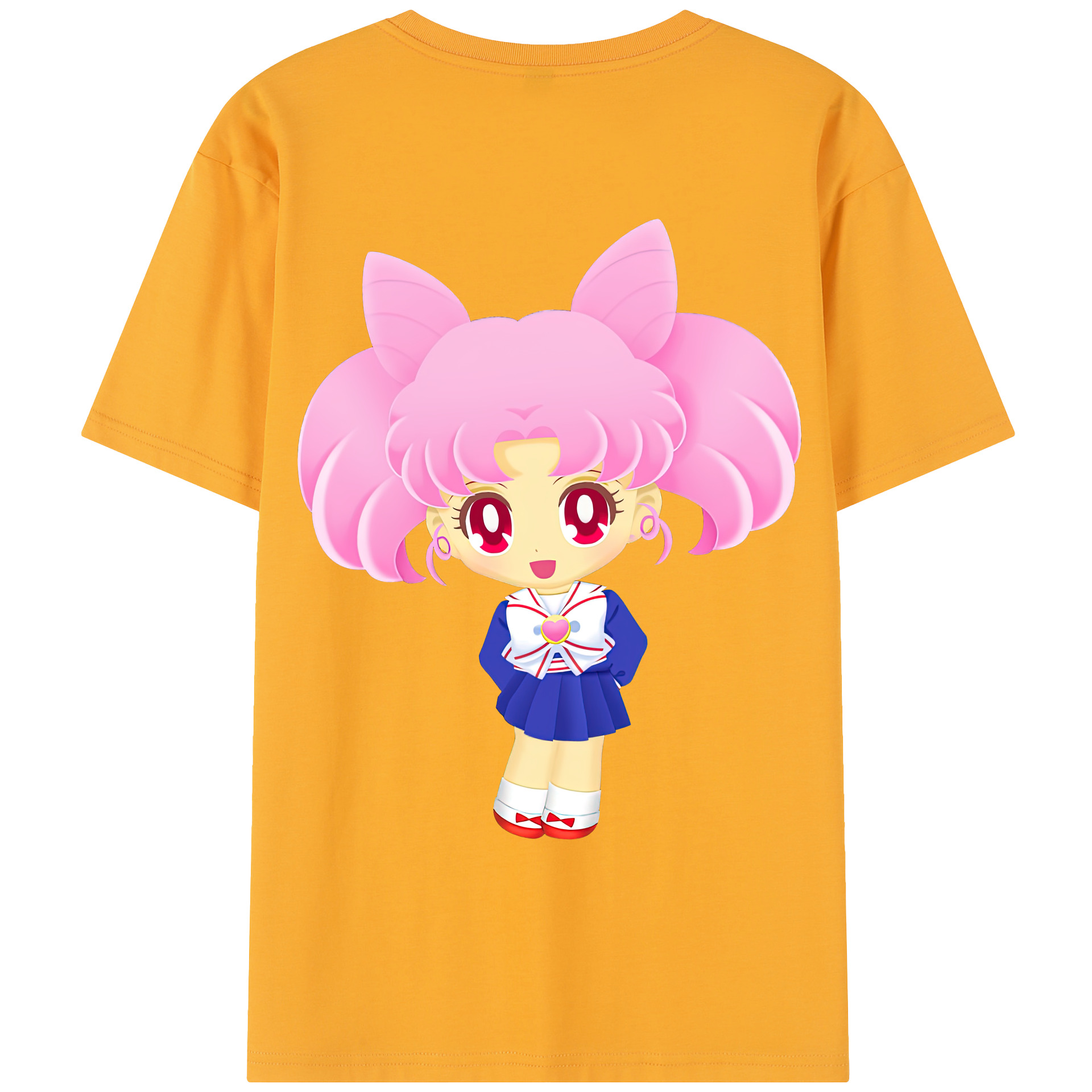 （画像用） 美少女戦士セーラームーン ちびうさ Sailor Moon Chibiusa Tsukino Usagi Small Lady Serenity レディース半袖Tシャツ(バックプリント)
