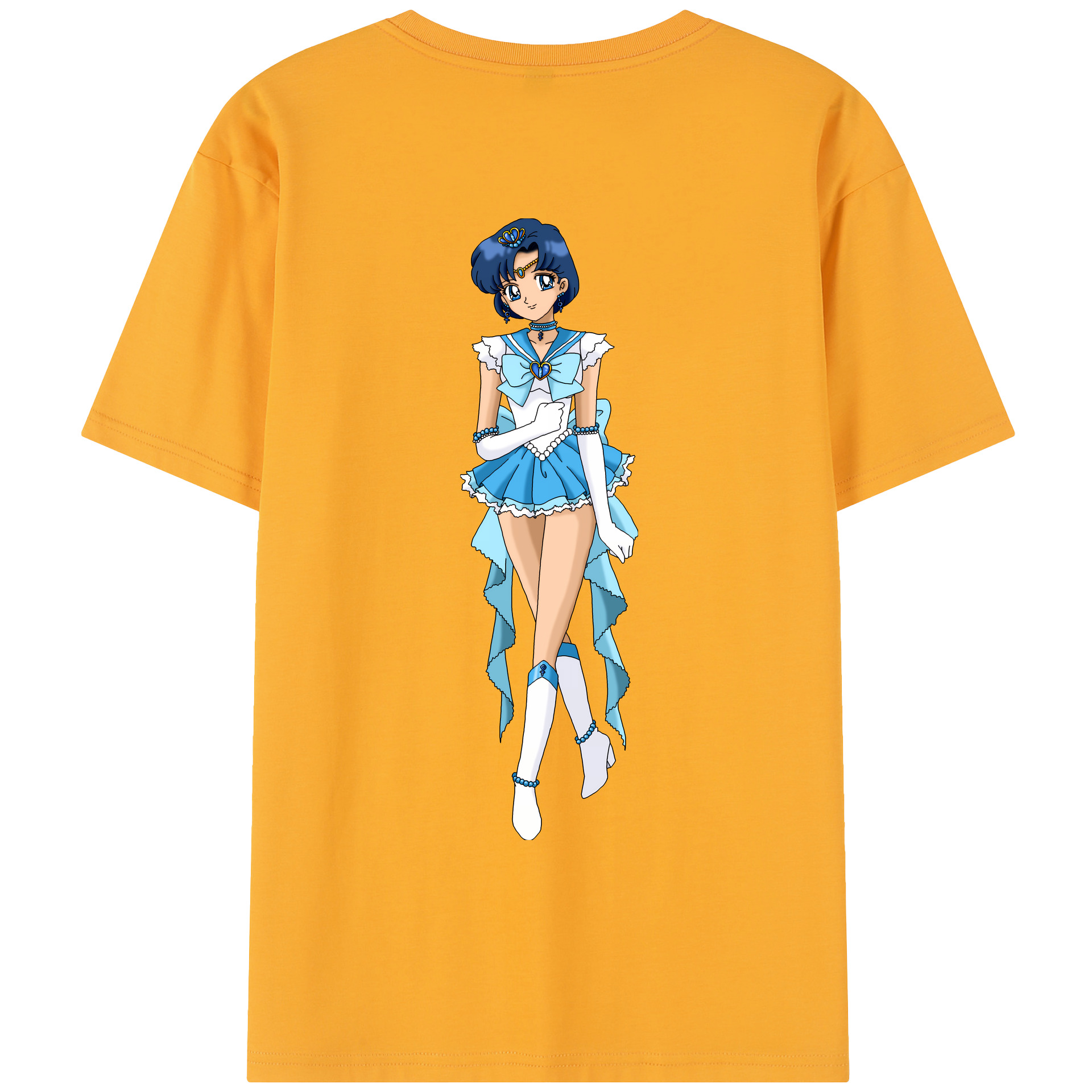 （画像用） 美少女戦士セーラームーン 水野 亜美 みずの あみ Sailor Moon Mizuno Ami レディース半袖Tシャツ(バックプリント)
