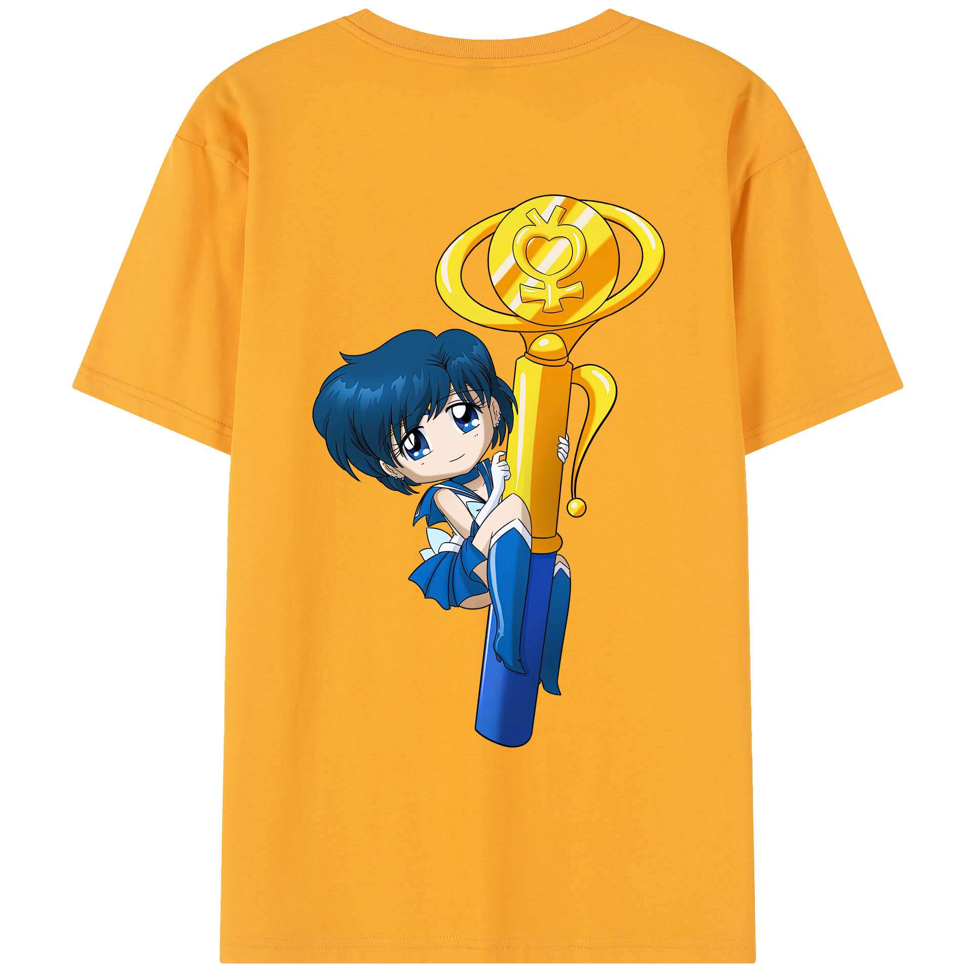 （画像用） 美少女戦士セーラームーン 水野 亜美 みずの あみ Sailor Moon Mizuno Ami レディース半袖Tシャツ(バックプリント)