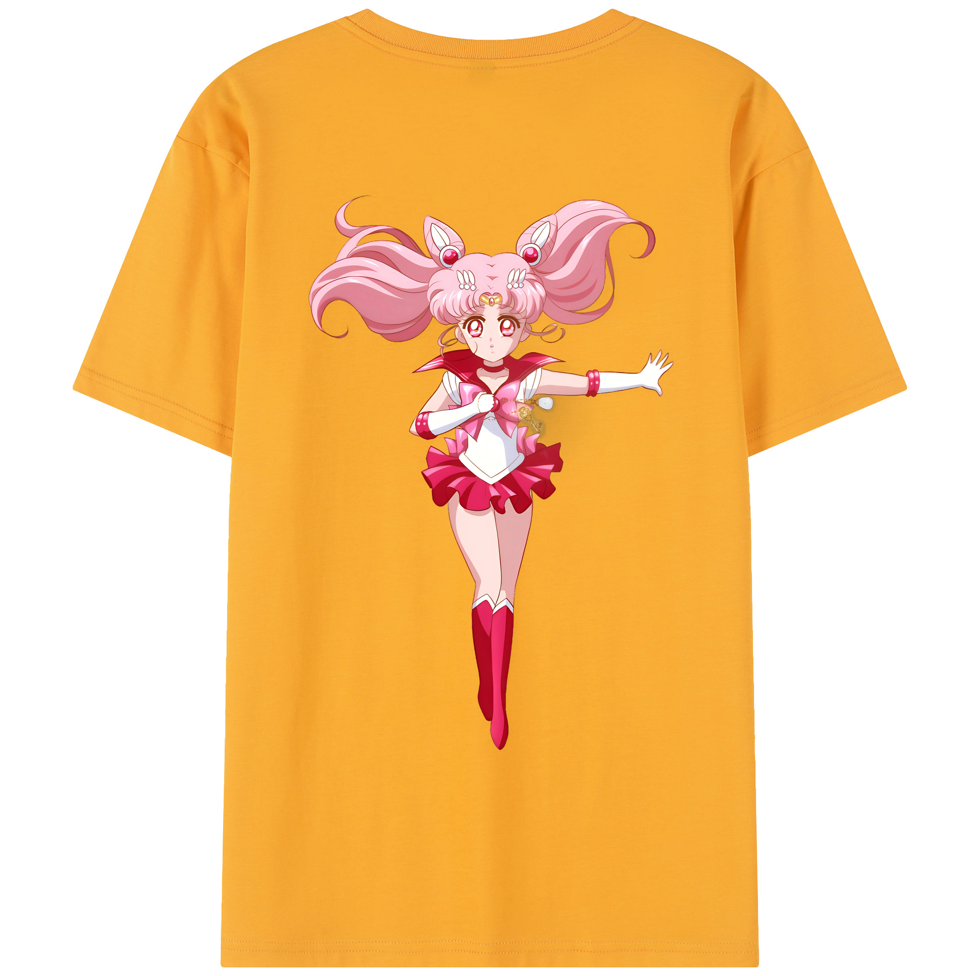 （画像用） 美少女戦士セーラームーン ちびうさ Sailor Moon Chibiusa Tsukino Usagi Small Lady Serenity レディース半袖Tシャツ(バックプリント)
