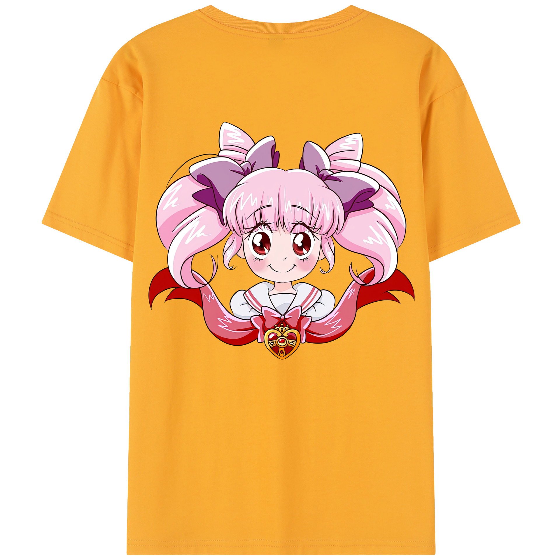（画像用） 美少女戦士セーラームーン ちびうさ Sailor Moon Chibiusa Tsukino Usagi Small Lady Serenity レディース半袖Tシャツ(バックプリント)
