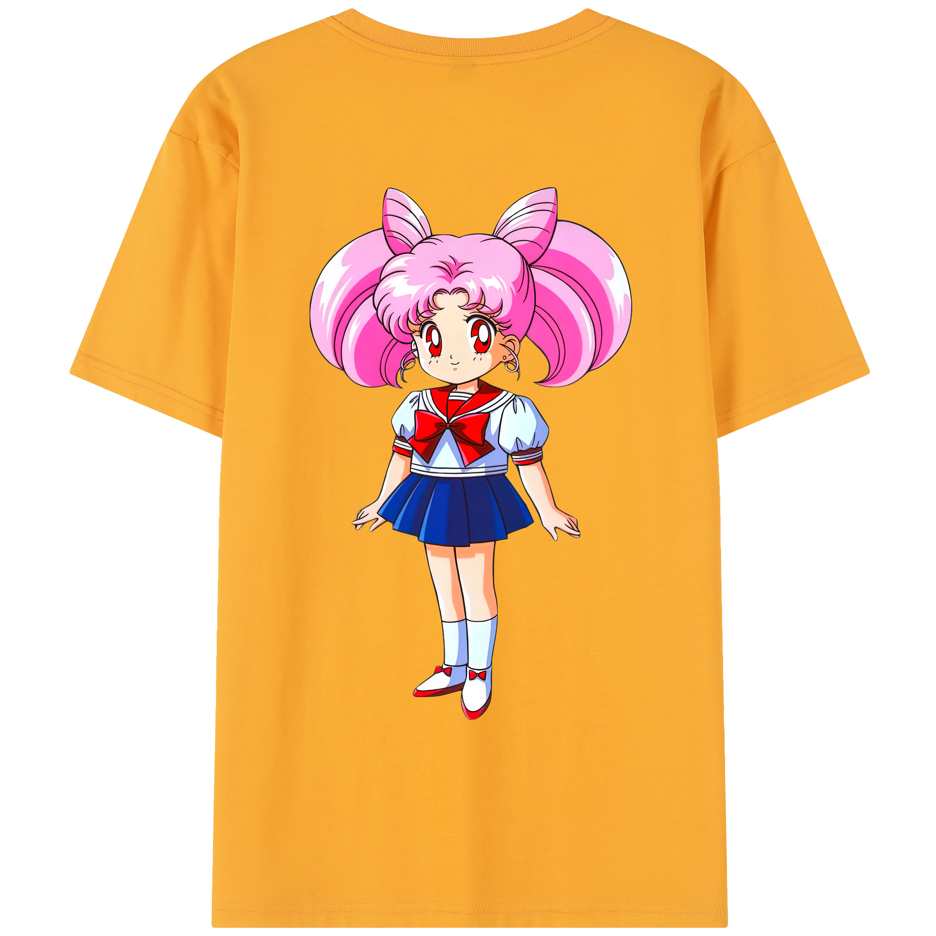 （画像用） 美少女戦士セーラームーン ちびうさ Sailor Moon Chibiusa Tsukino Usagi Small Lady Serenity レディース半袖Tシャツ(バックプリント)