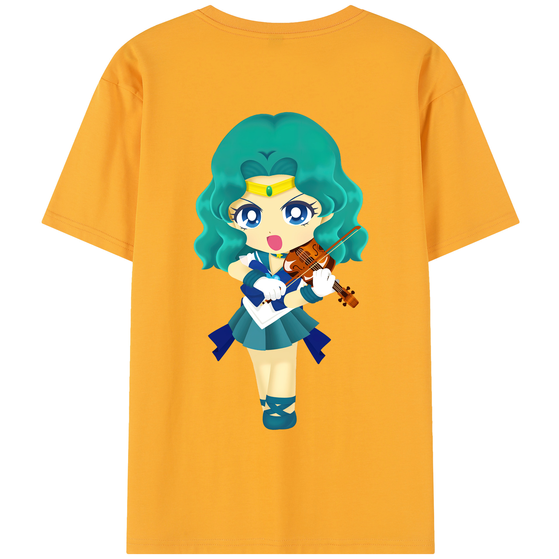 （画像用） 美少女戦士セーラームーン 海王 みちる（かいおう みちる） Sailor Moon Kaiou Michiru レディース半袖Tシャツ(バックプリント)
