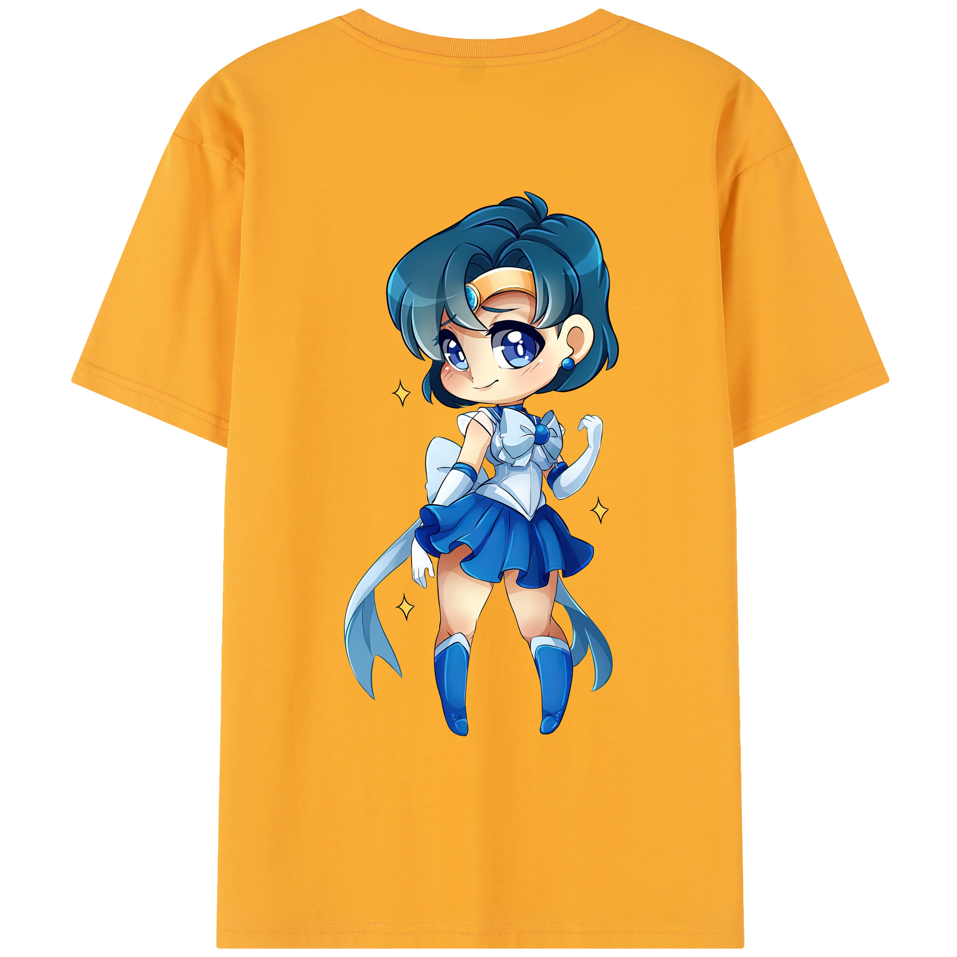（画像用） 美少女戦士セーラームーン 水野 亜美 みずの あみ Sailor Moon Mizuno Ami レディース半袖Tシャツ(バックプリント)
