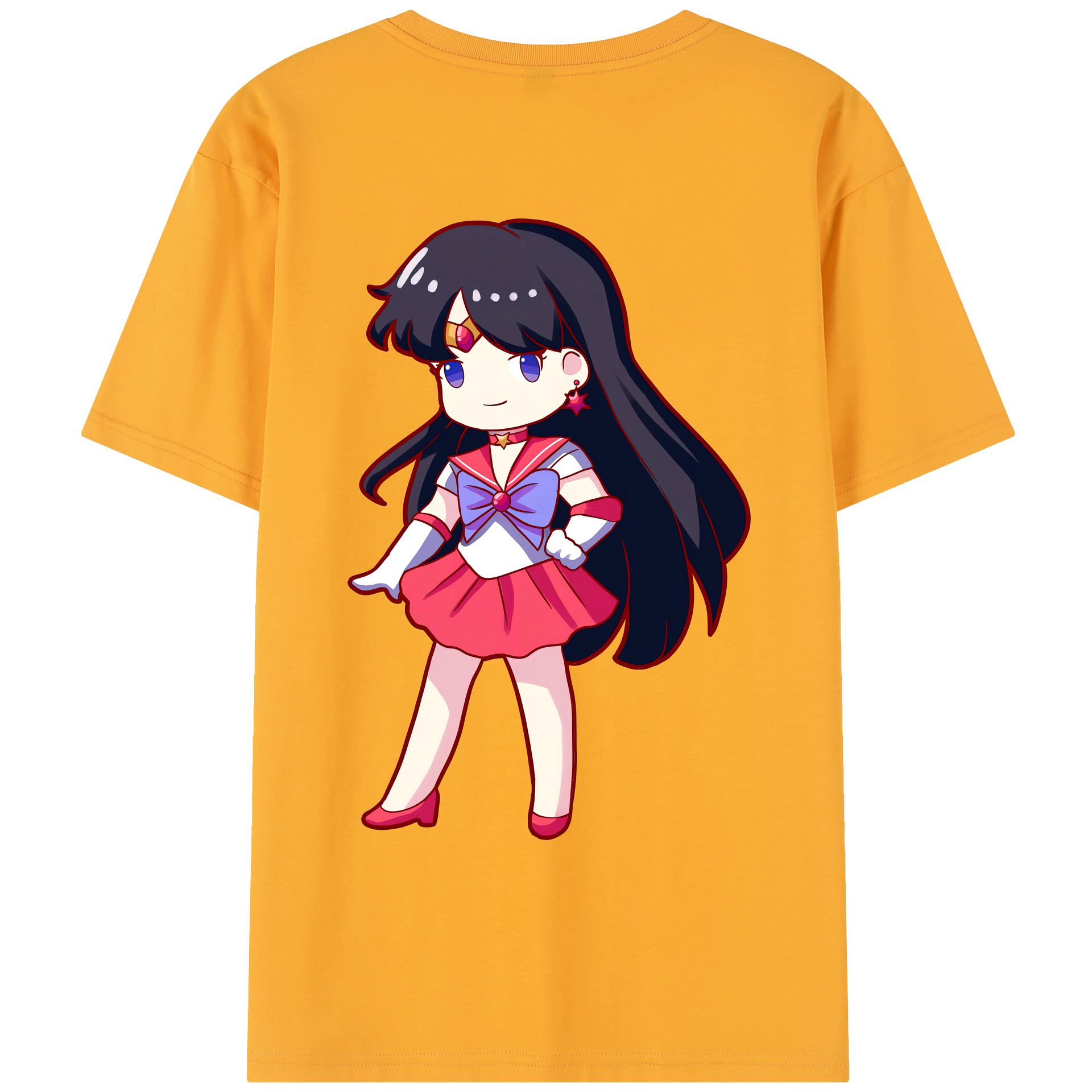 （画像用） 美少女戦士セーラームーン 火野レイ ひの レイ Sailor Moon Hino Rei （セーラーマーズ,Sailor Mars） レディース半袖Tシャツ(バックプリント)