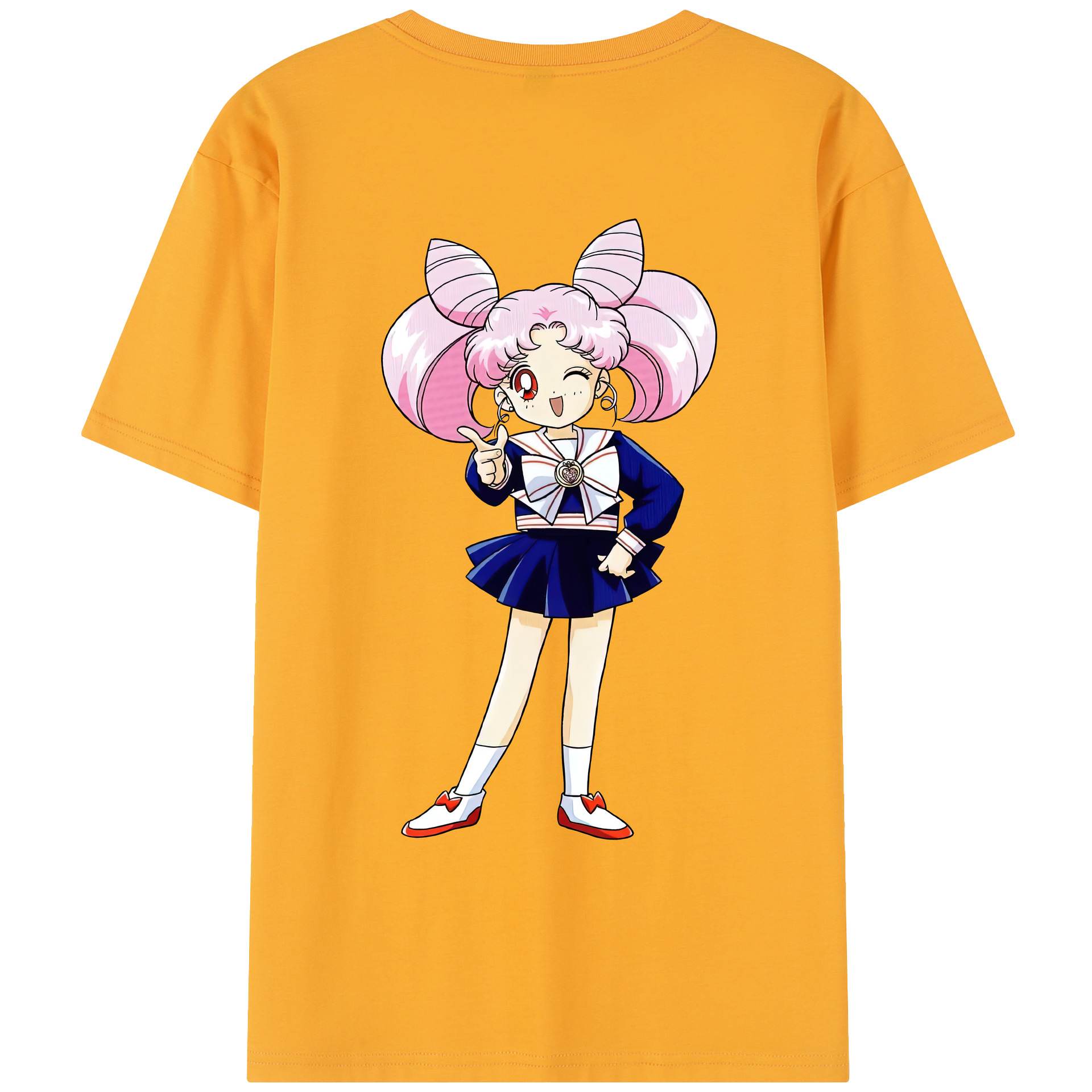 （画像用） 美少女戦士セーラームーン ちびうさ Sailor Moon Chibiusa Tsukino Usagi Small Lady Serenity レディース半袖Tシャツ(バックプリント)