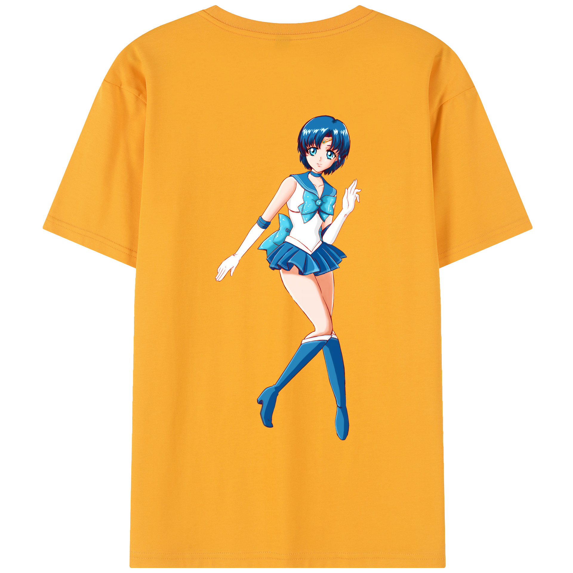 （画像用） 美少女戦士セーラームーン 水野 亜美 みずの あみ Sailor Moon Mizuno Ami レディース半袖Tシャツ(バックプリント)
