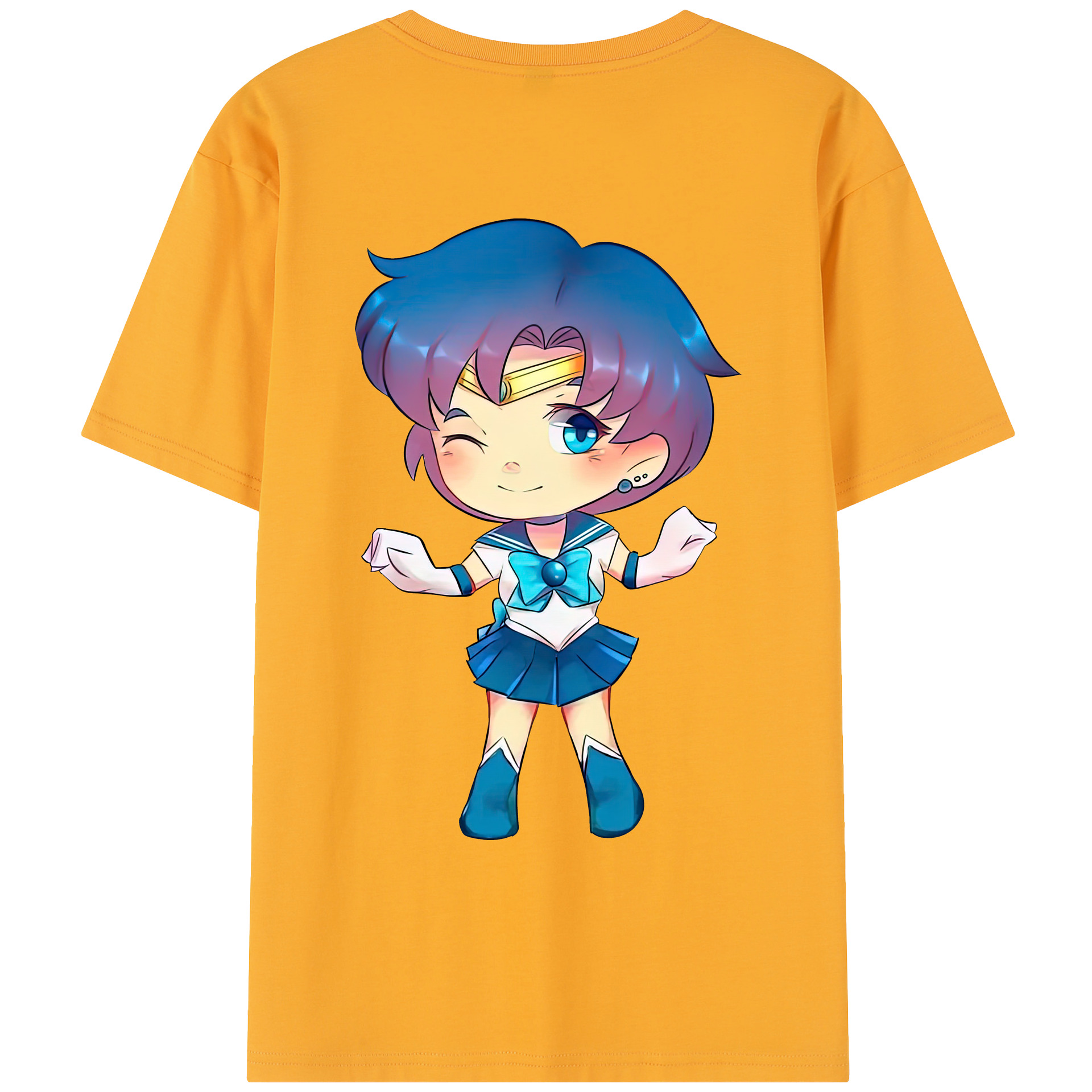 （画像用） 美少女戦士セーラームーン 水野 亜美 みずの あみ Sailor Moon Mizuno Ami レディース半袖Tシャツ(バックプリント)