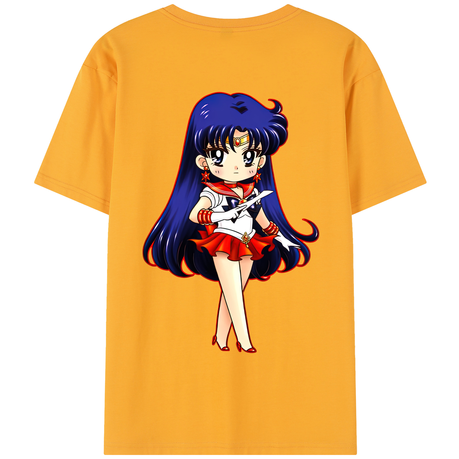 （画像用） 美少女戦士セーラームーン 火野レイ ひの レイ Sailor Moon Hino Rei （セーラーマーズ,Sailor Mars） レディース半袖Tシャツ(バックプリント)