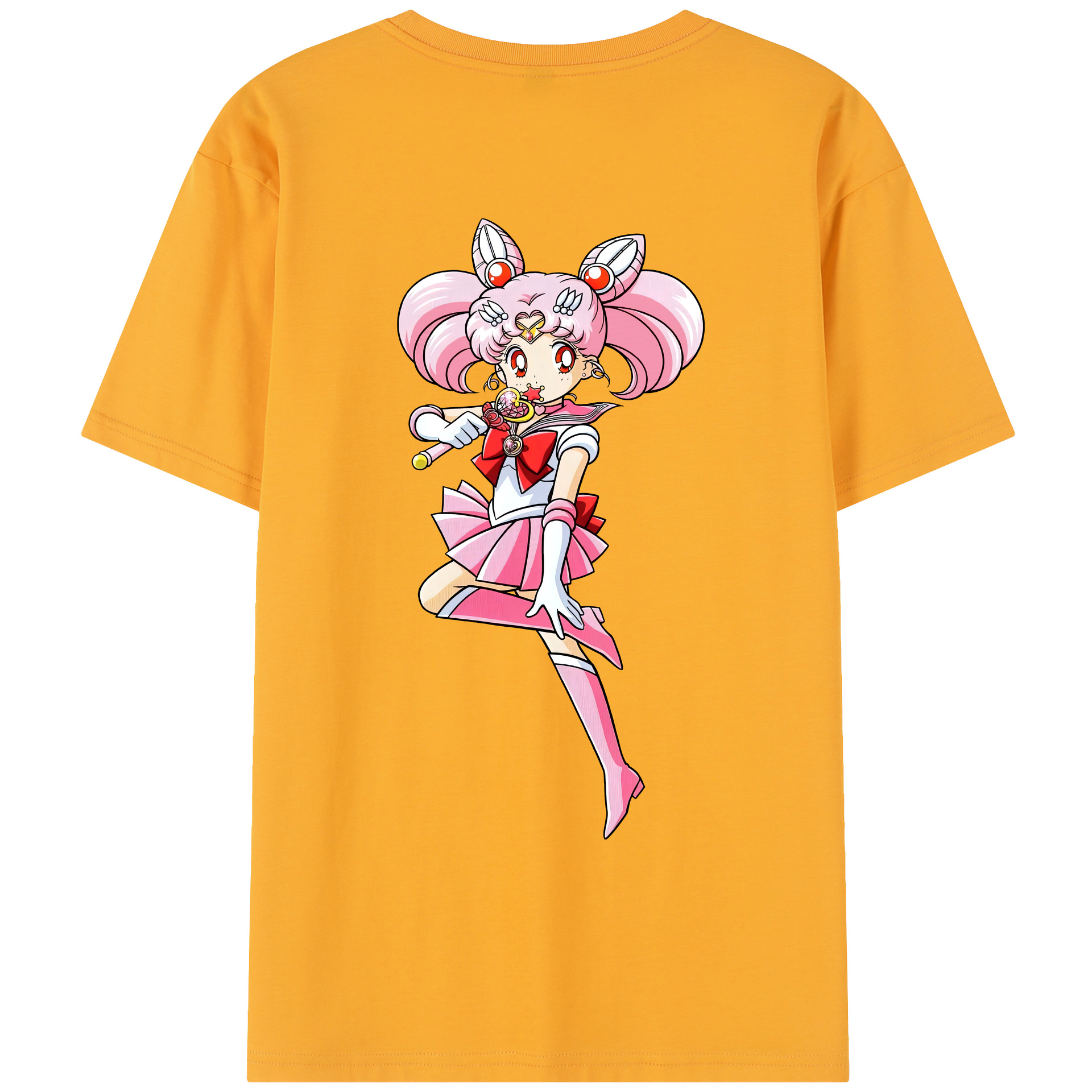 （画像用） 美少女戦士セーラームーン ちびうさ Sailor Moon Chibiusa Tsukino Usagi Small Lady Serenity レディース半袖Tシャツ(バックプリント)