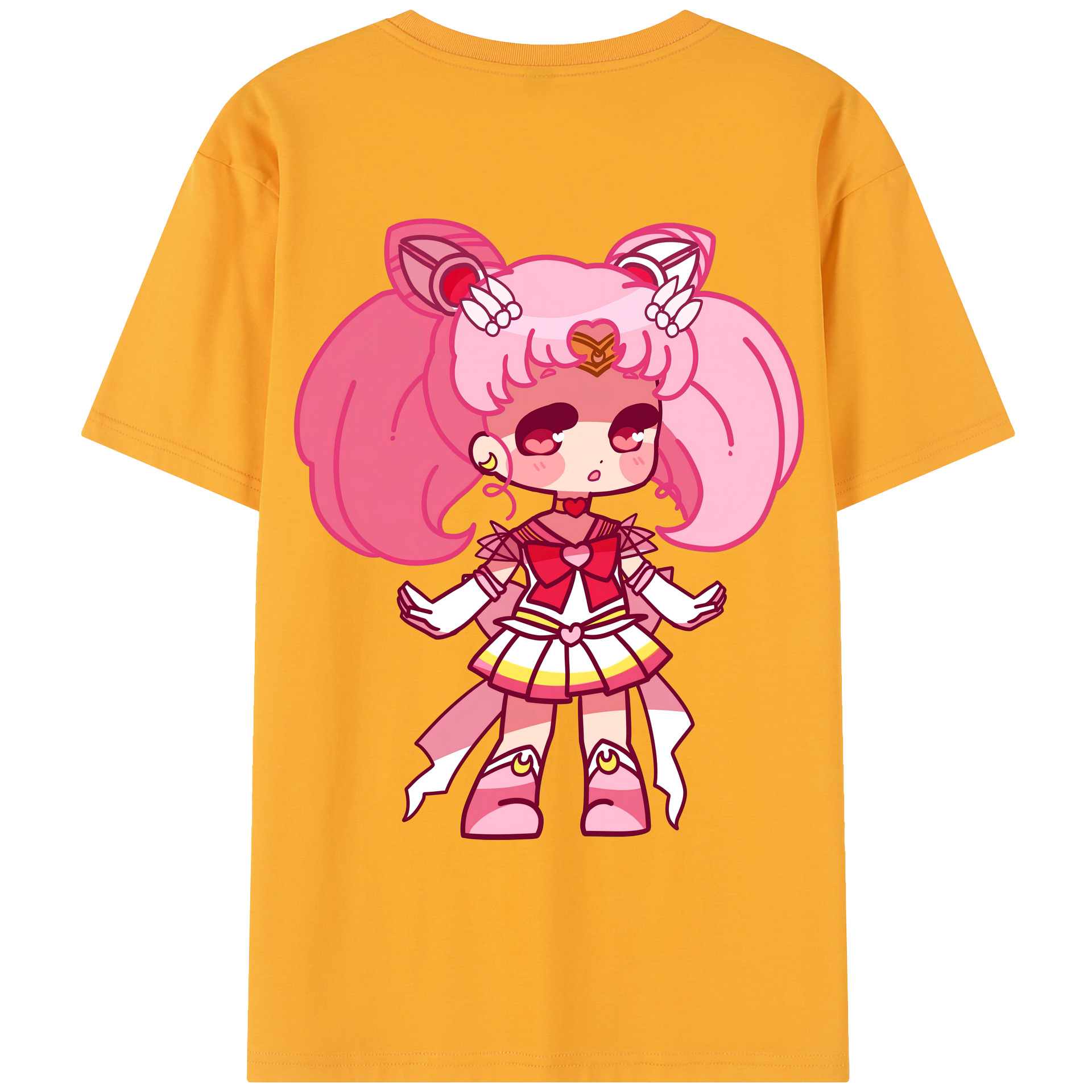 （画像用） 美少女戦士セーラームーン ちびうさ Sailor Moon Chibiusa Tsukino Usagi Small Lady Serenity レディース半袖Tシャツ(バックプリント)