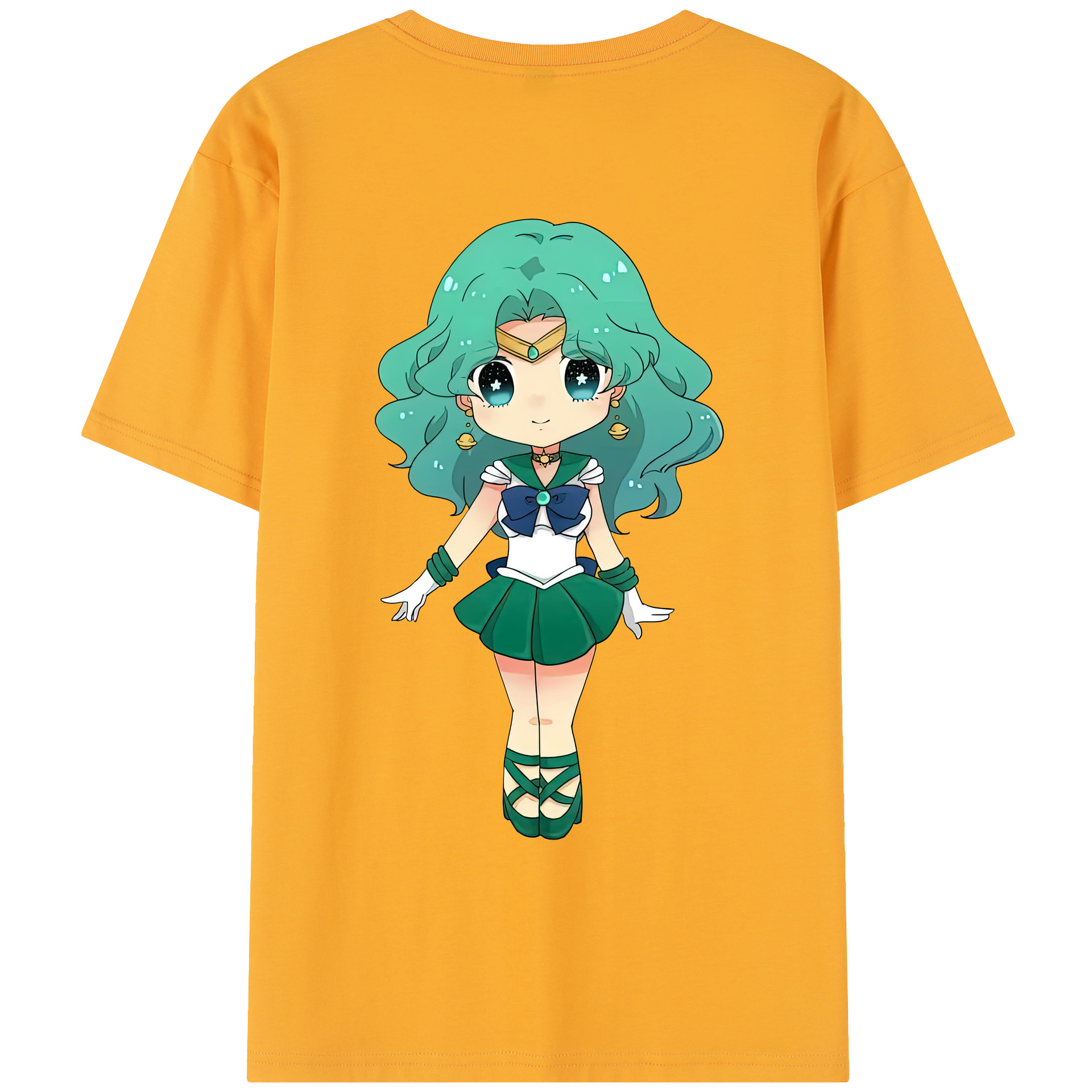 （画像用） 美少女戦士セーラームーン 海王 みちる（かいおう みちる） Sailor Moon Kaiou Michiru レディース半袖Tシャツ(バックプリント)