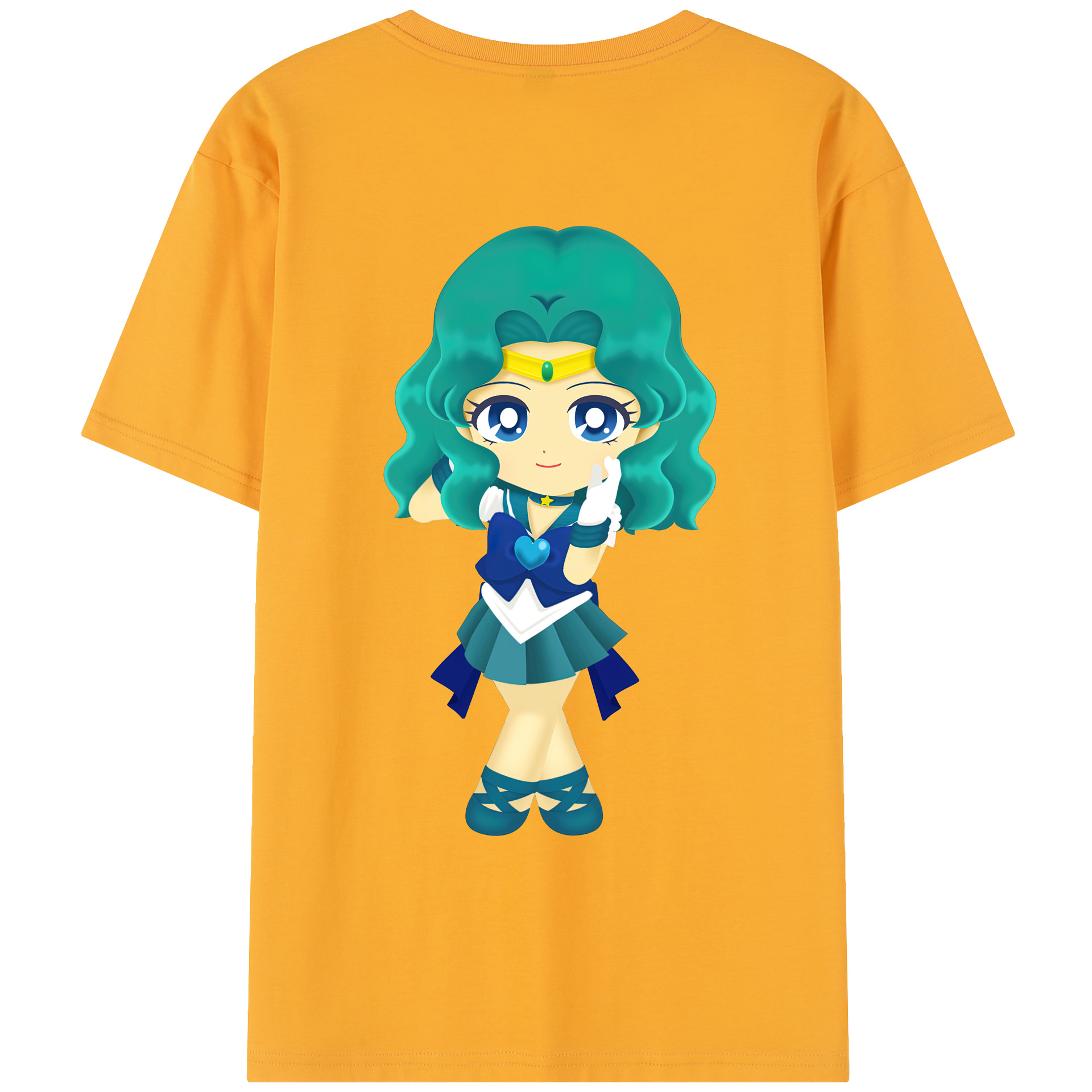 （画像用） 美少女戦士セーラームーン 海王 みちる（かいおう みちる） Sailor Moon Kaiou Michiru レディース半袖Tシャツ(バックプリント)