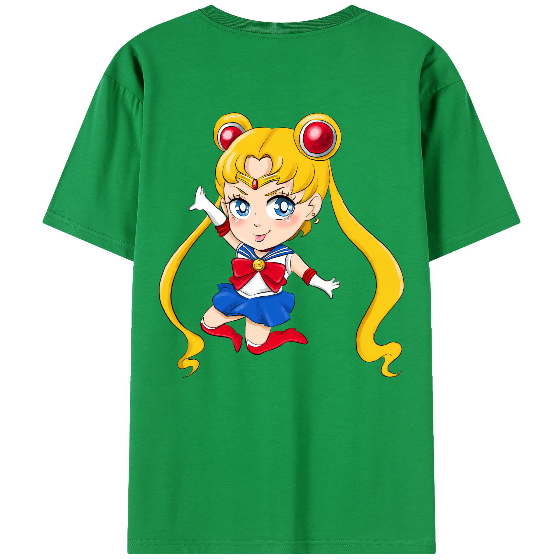 （画像用） 美少女戦士セーラームーン 月野 うさぎ つきの うさぎ Sailor Moon Tsukino Usagi レディース半袖Tシャツ(バックプリント)