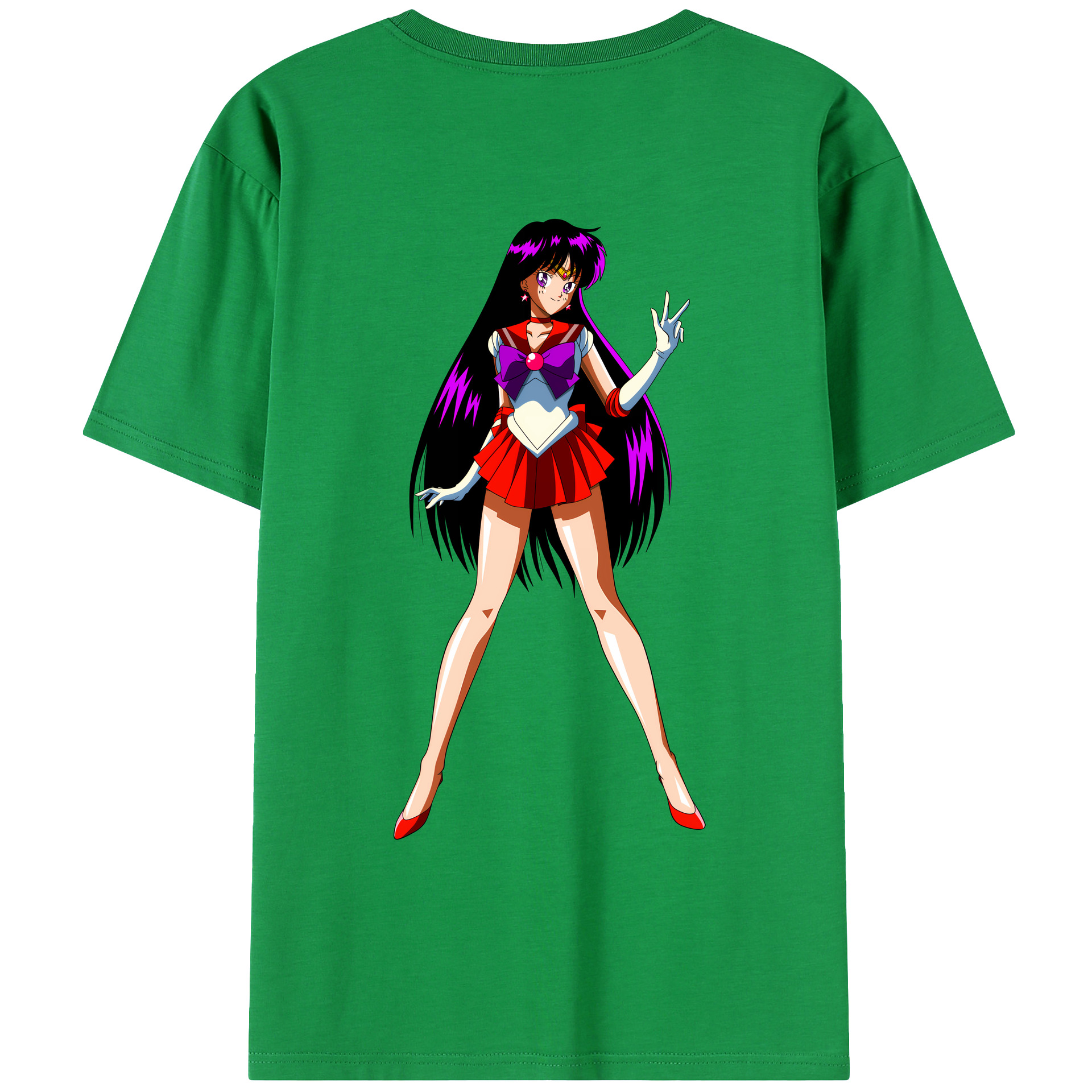 （画像用） 美少女戦士セーラームーン 火野レイ ひの レイ Sailor Moon Hino Rei （セーラーマーズ,Sailor Mars） レディース半袖Tシャツ(バックプリント)