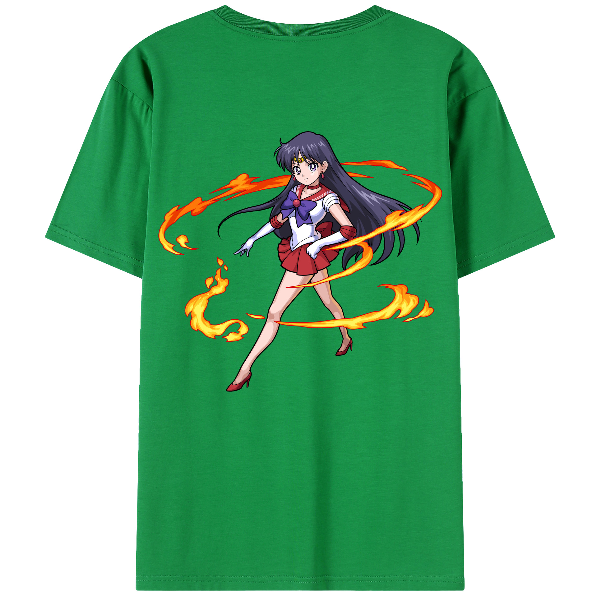 （画像用） 美少女戦士セーラームーン 火野レイ ひの レイ Sailor Moon Hino Rei （セーラーマーズ,Sailor Mars） レディース半袖Tシャツ(バックプリント)