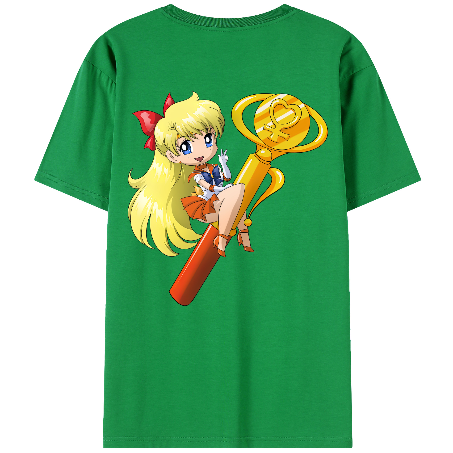 （画像用） 美少女戦士セーラームーン 愛野 美奈子 あいの みなこ Sailor Moon Aino Minako レディース半袖Tシャツ(バックプリント)