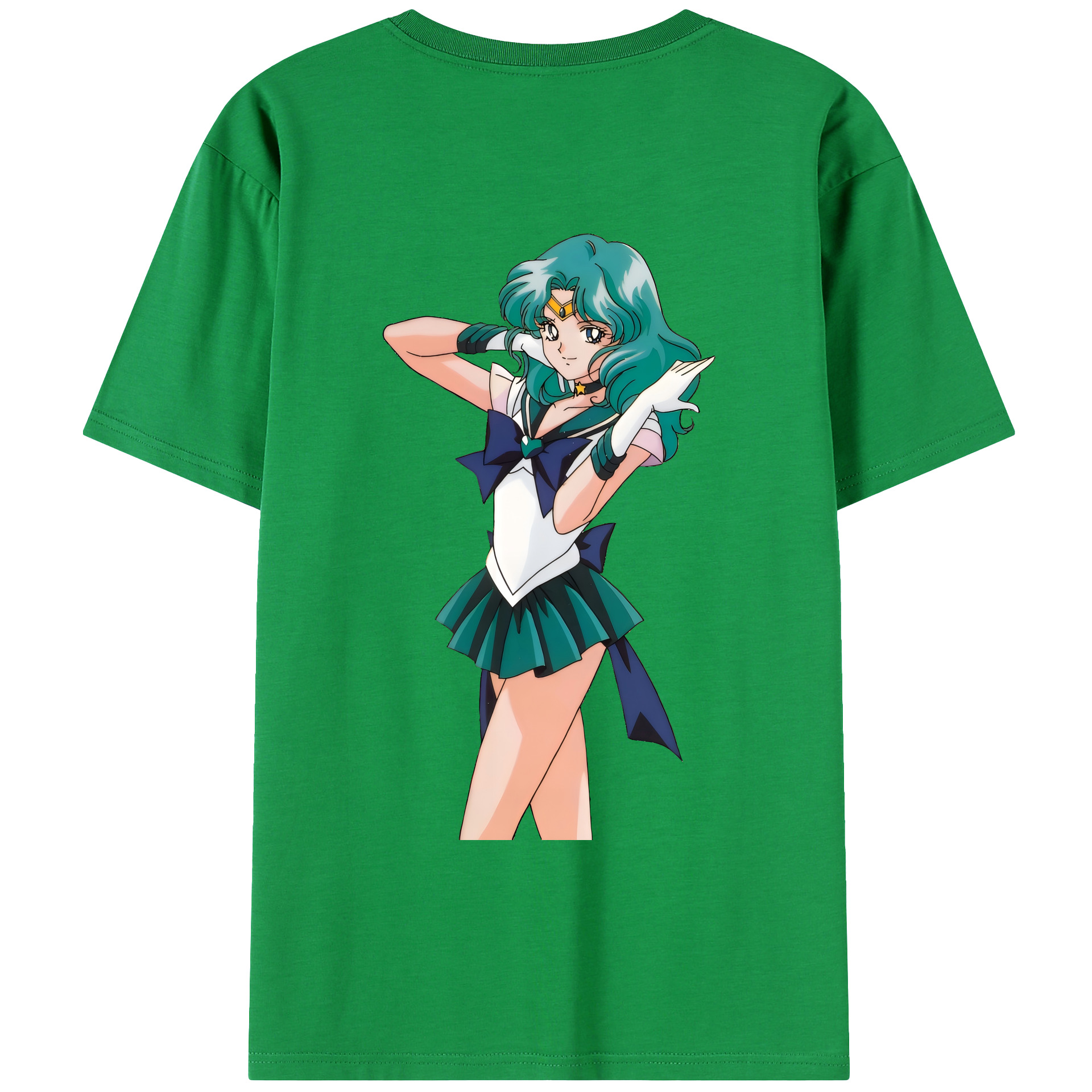 （画像用） 美少女戦士セーラームーン 海王 みちる（かいおう みちる） Sailor Moon Kaiou Michiru レディース半袖Tシャツ(バックプリント)