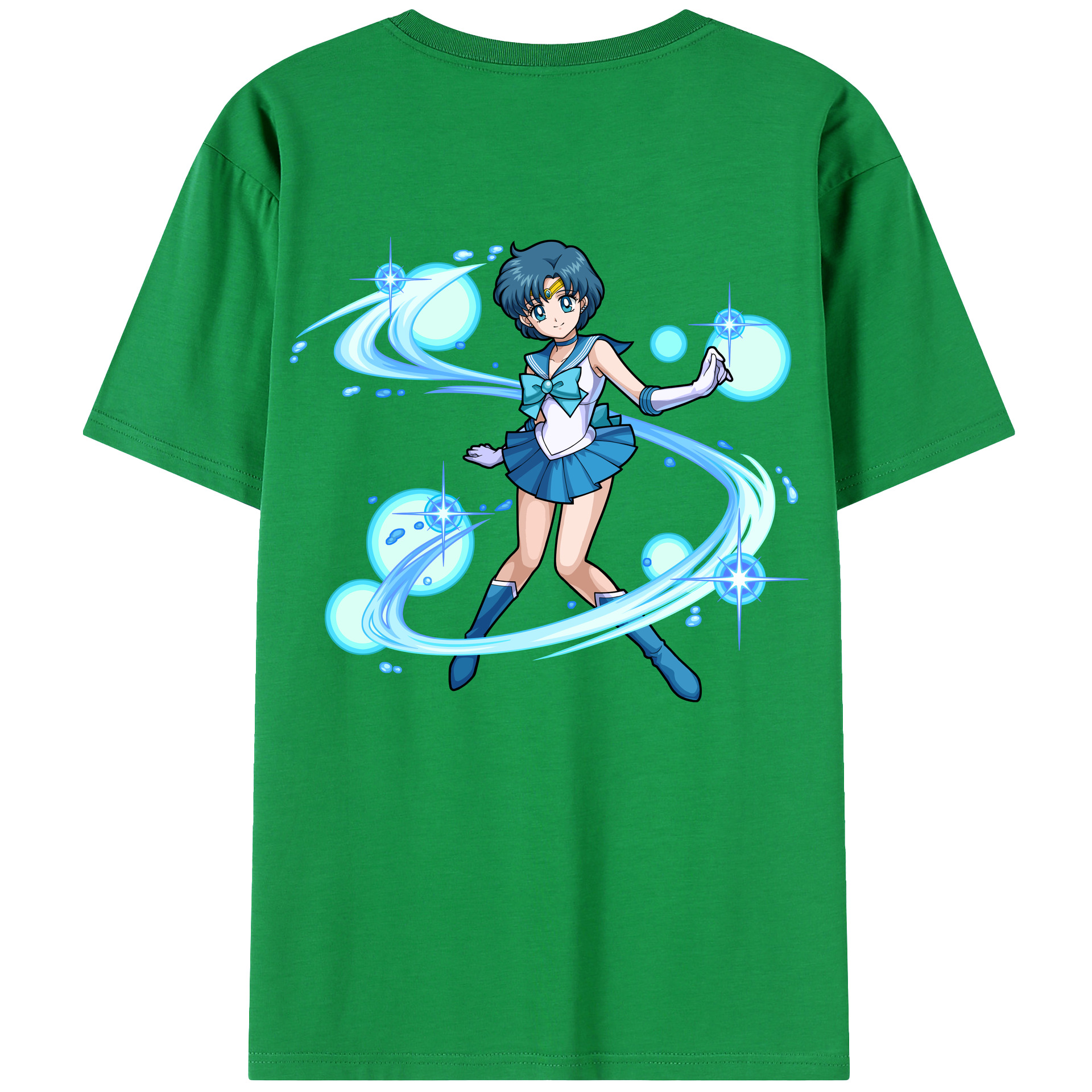 （画像用） 美少女戦士セーラームーン 水野 亜美 みずの あみ Sailor Moon Mizuno Ami レディース半袖Tシャツ(バックプリント)