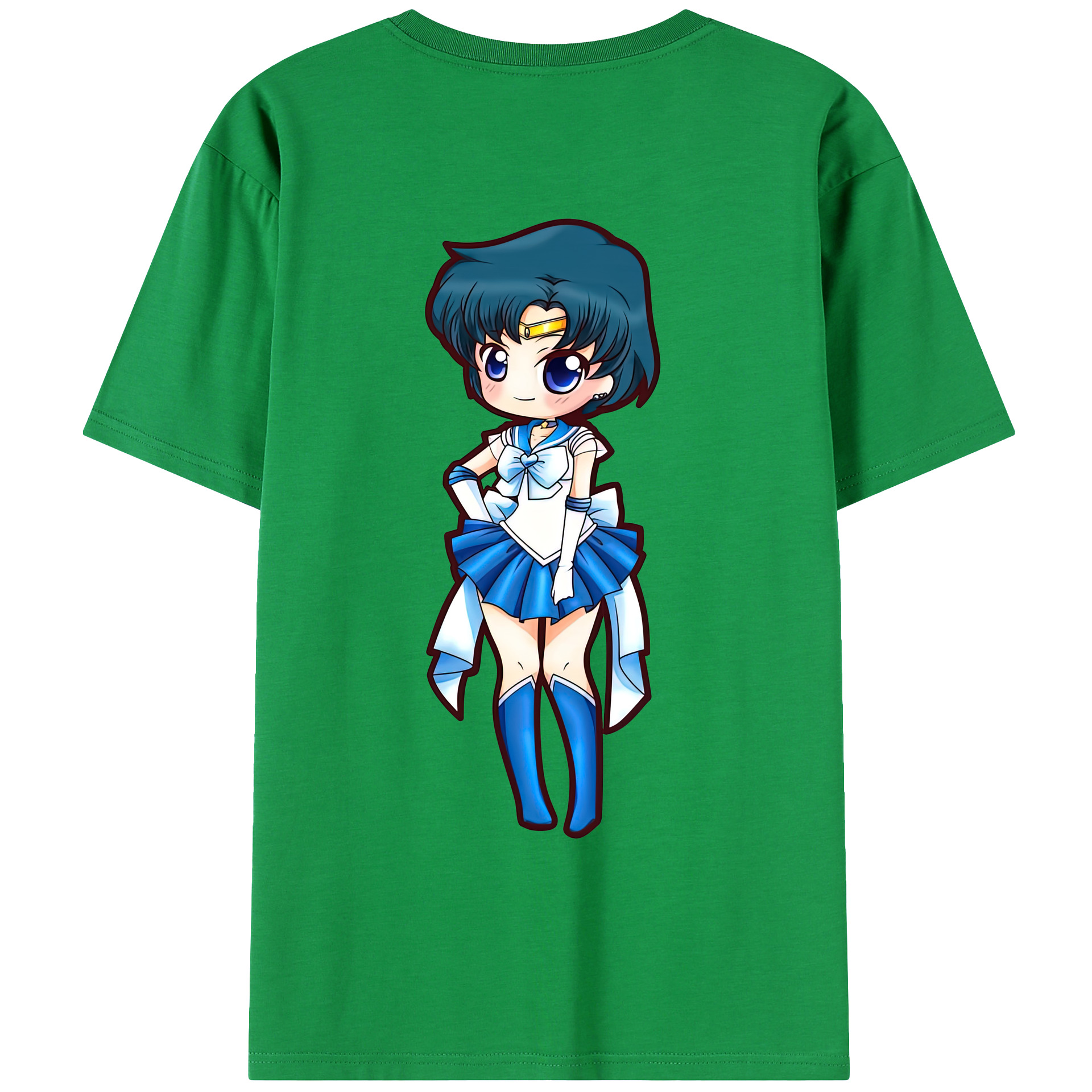 （画像用） 美少女戦士セーラームーン 水野 亜美 みずの あみ Sailor Moon Mizuno Ami レディース半袖Tシャツ(バックプリント)