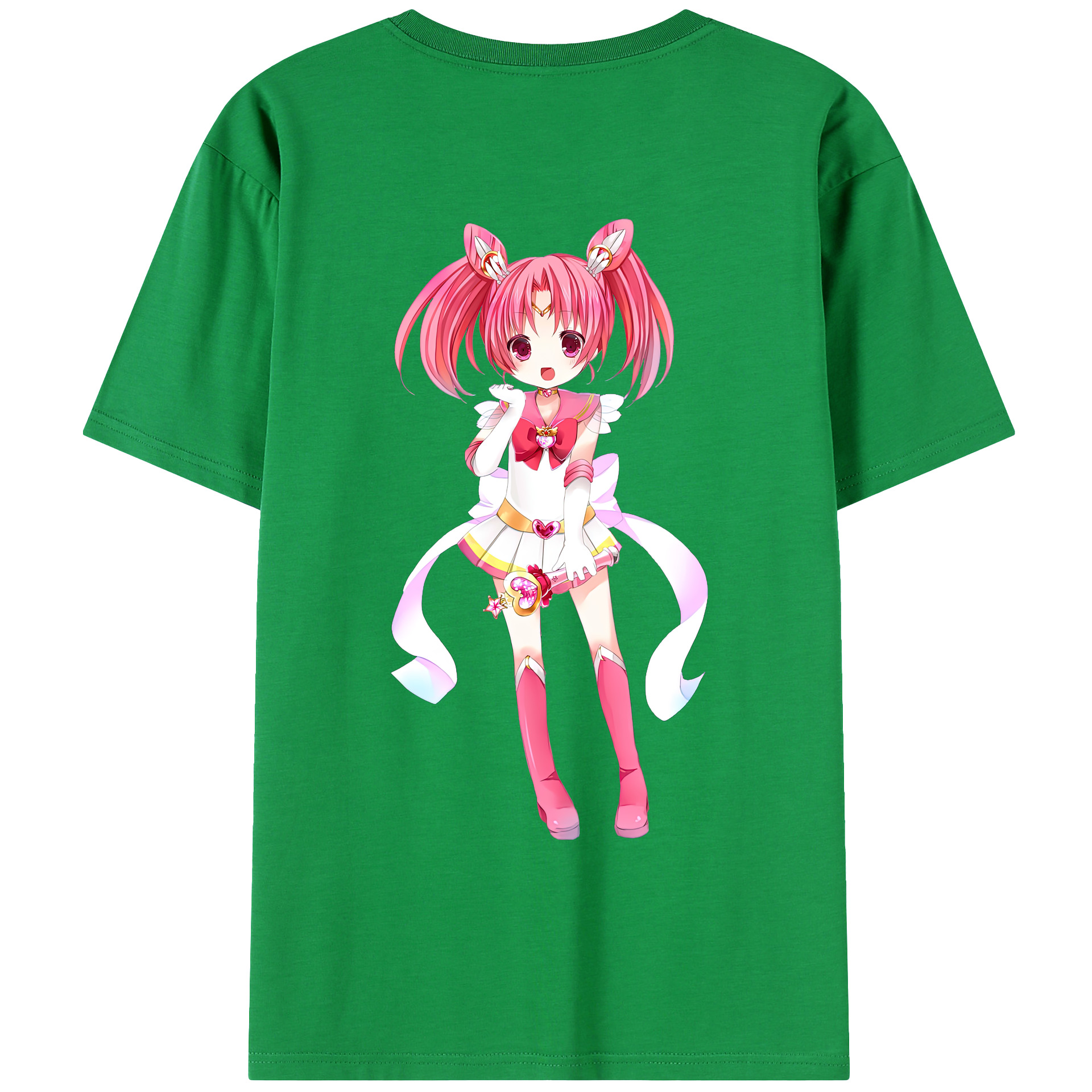 （画像用） 美少女戦士セーラームーン ちびうさ Sailor Moon Chibiusa Tsukino Usagi Small Lady Serenity レディース半袖Tシャツ(バックプリント)