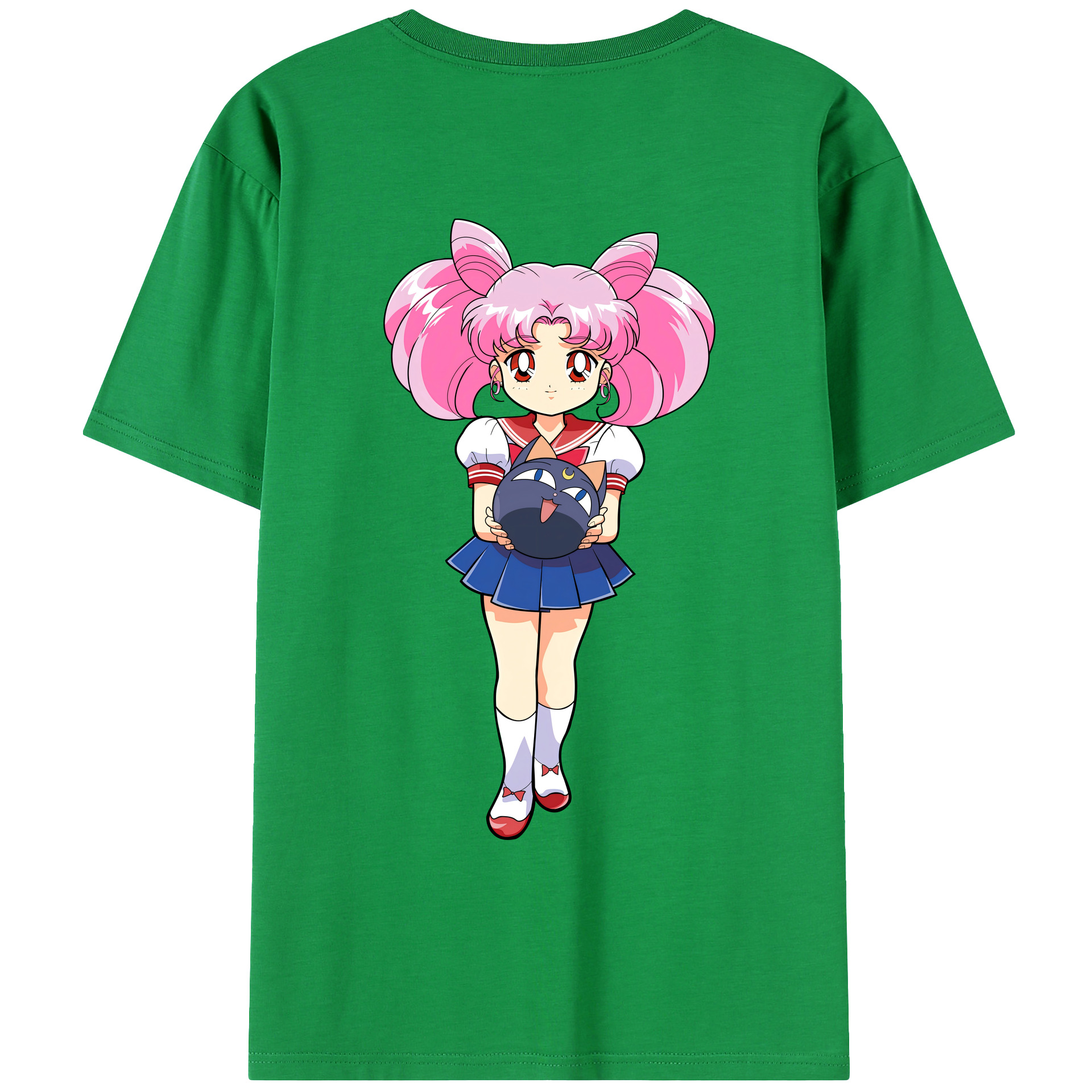（画像用） 美少女戦士セーラームーン ちびうさ Sailor Moon Chibiusa Tsukino Usagi Small Lady Serenity レディース半袖Tシャツ(バックプリント)