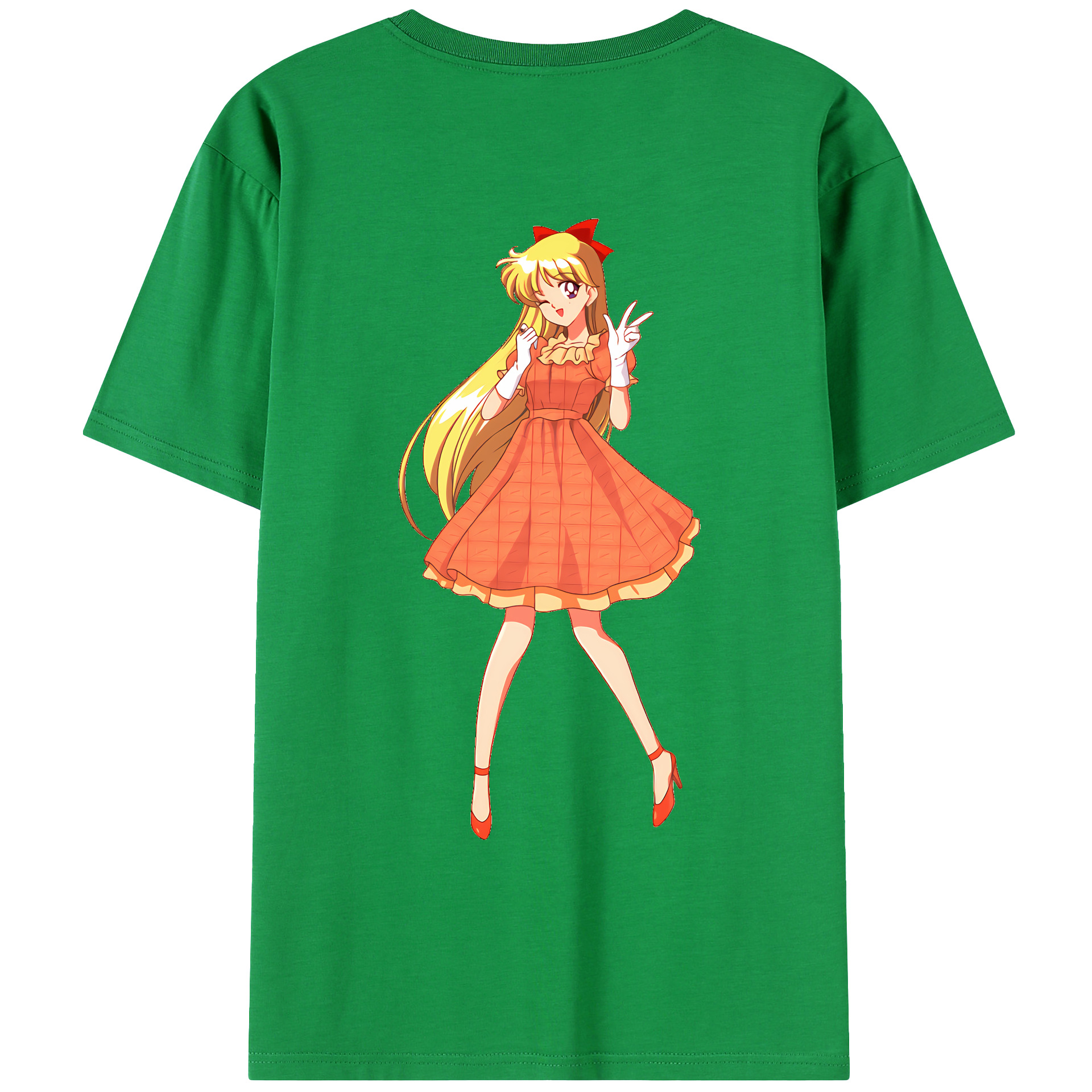 （画像用） 美少女戦士セーラームーン 愛野 美奈子 あいの みなこ Sailor Moon Aino Minako レディース半袖Tシャツ(バックプリント)
