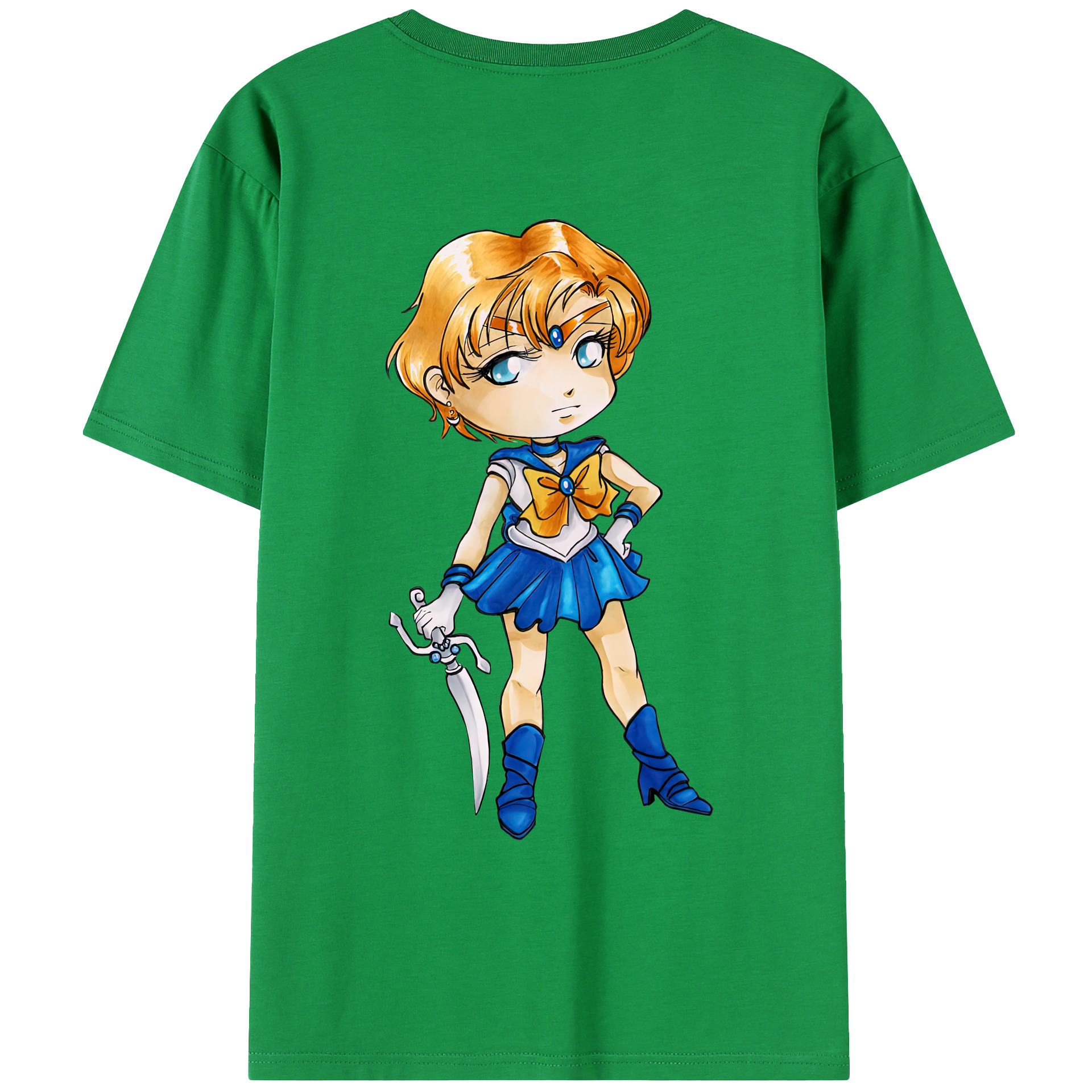 （画像用） 美少女戦士セーラームーン 天王はるか Sailor Moon Tenoh Haruka レディース半袖Tシャツ(バックプリント)