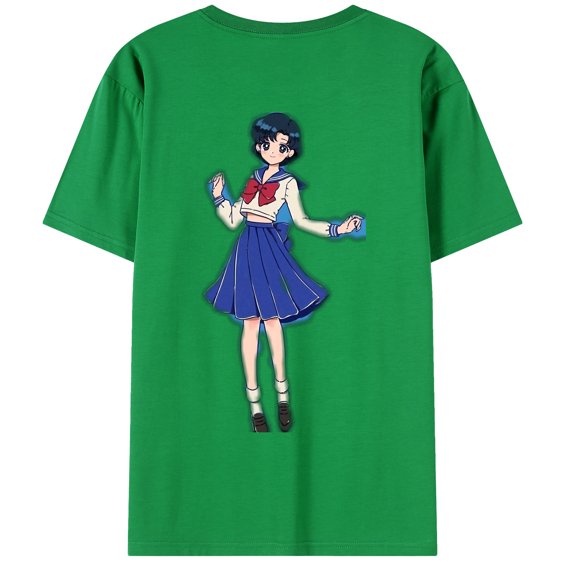 （画像用） 美少女戦士セーラームーン 水野 亜美 みずの あみ Sailor Moon Mizuno Ami レディース半袖Tシャツ(バックプリント)