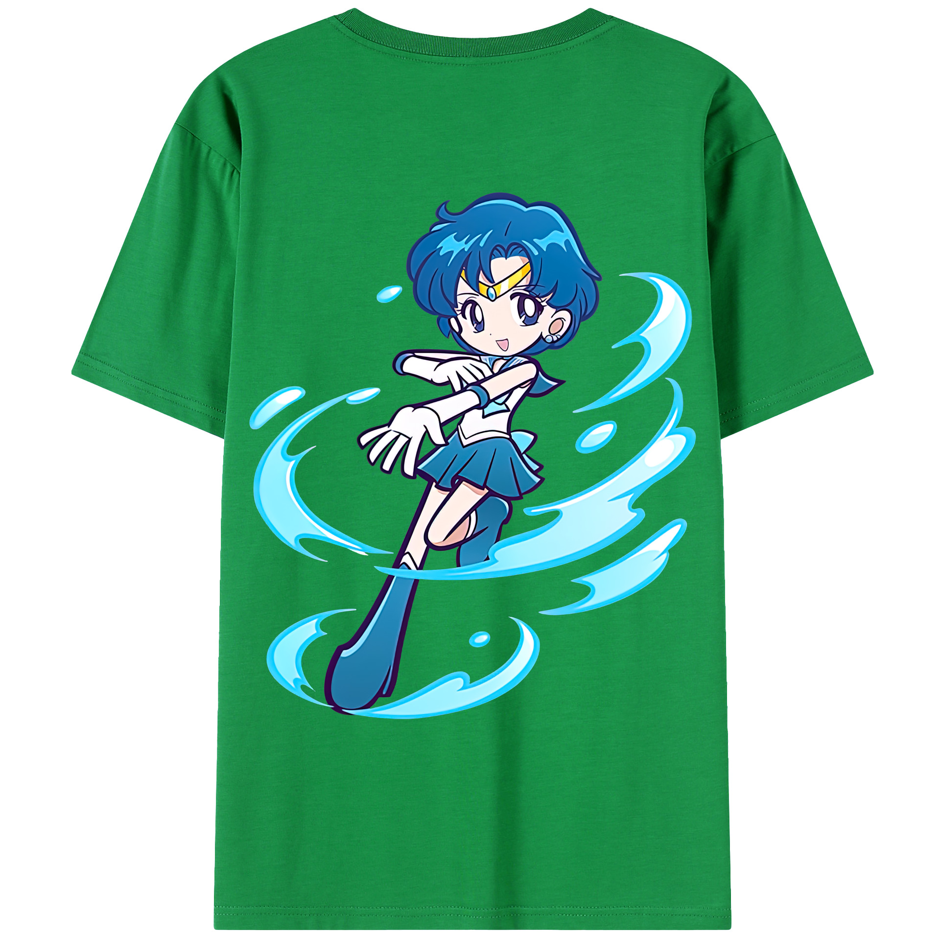 （画像用） 美少女戦士セーラームーン 水野 亜美 みずの あみ Sailor Moon Mizuno Ami レディース半袖Tシャツ(バックプリント)